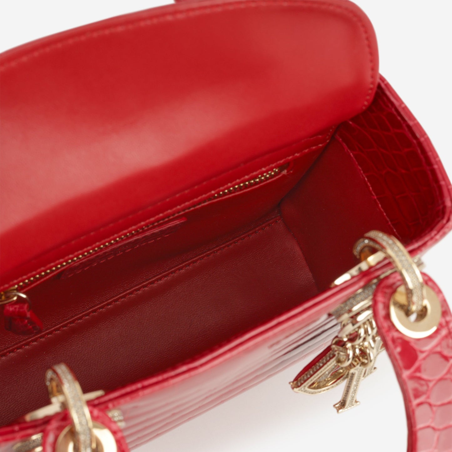 Dior Mini Lady Dior - Red Alligator | Champagne Gold Hardware