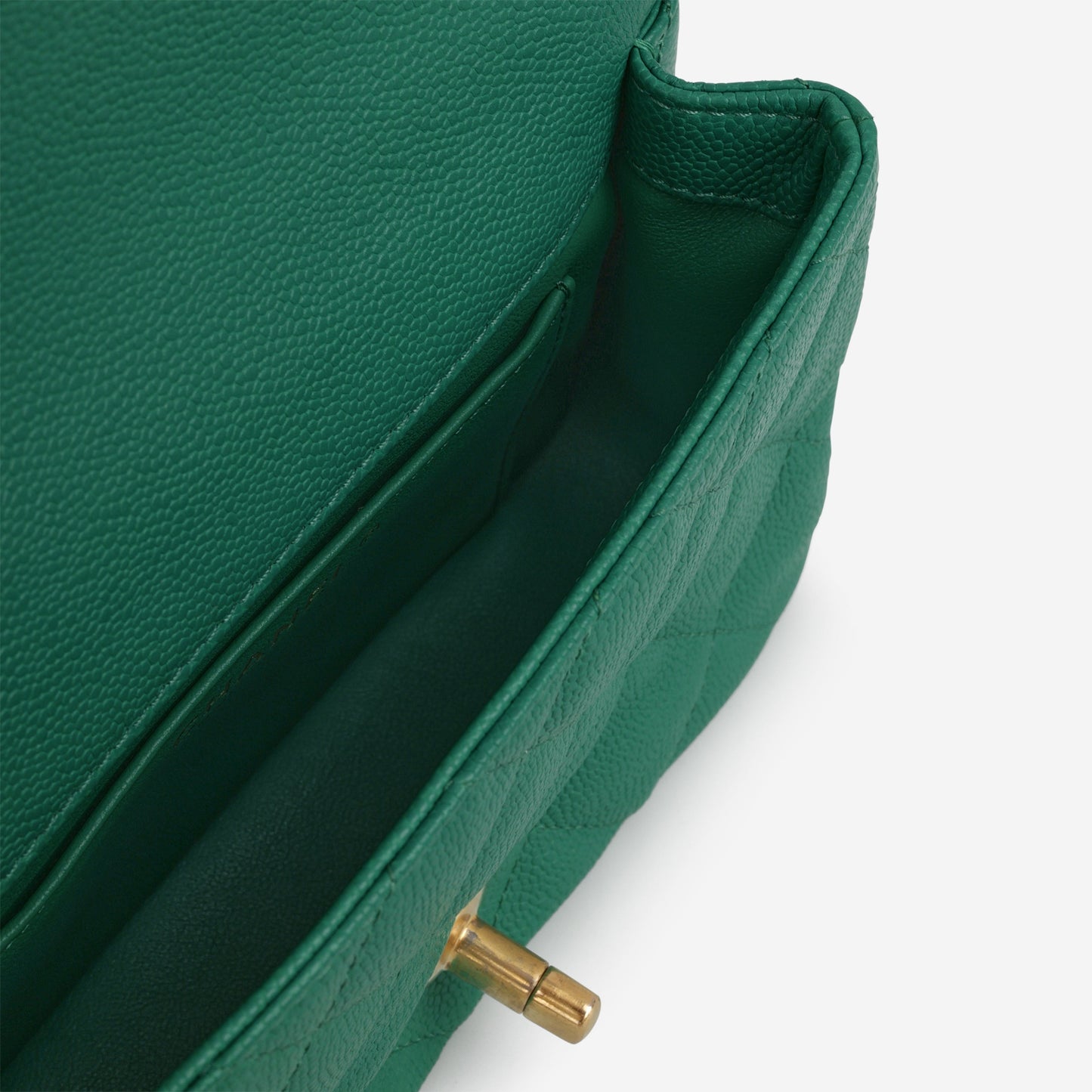 Chanel 23P Mini Heart Crush - Green Caviar | Gold Hardware