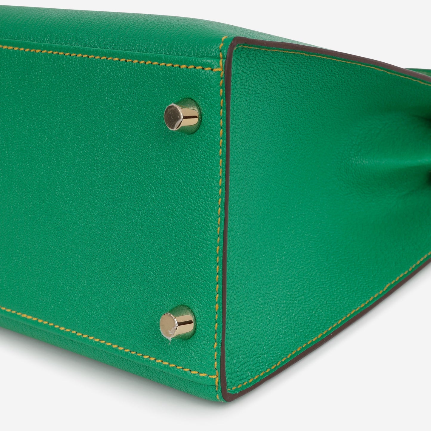 Hermès HSS Kelly 28 - Menthe Chevre / Jaune De Naples Interior | Brushed Gold Hardware