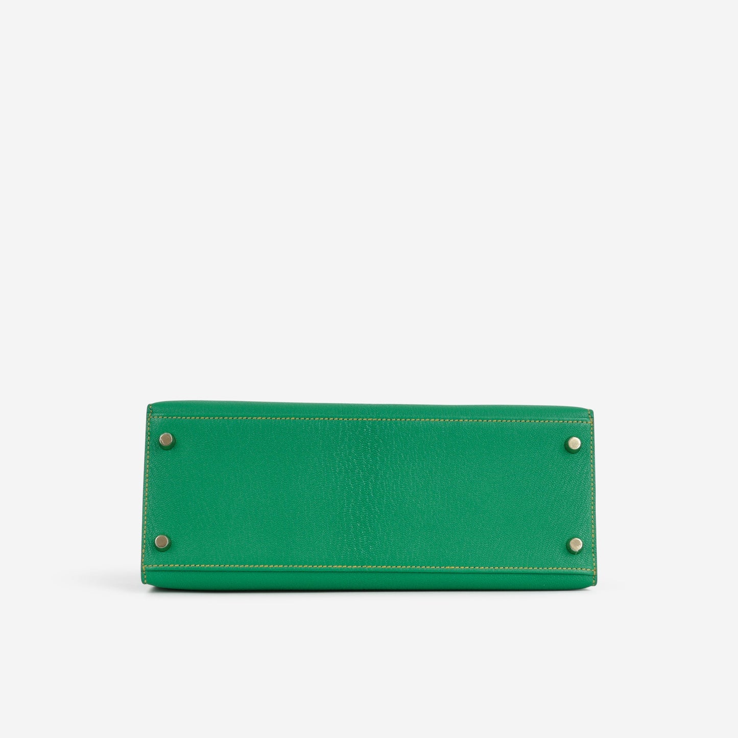 Hermès HSS Kelly 28 - Menthe Chevre / Jaune De Naples Interior | Brushed Gold Hardware