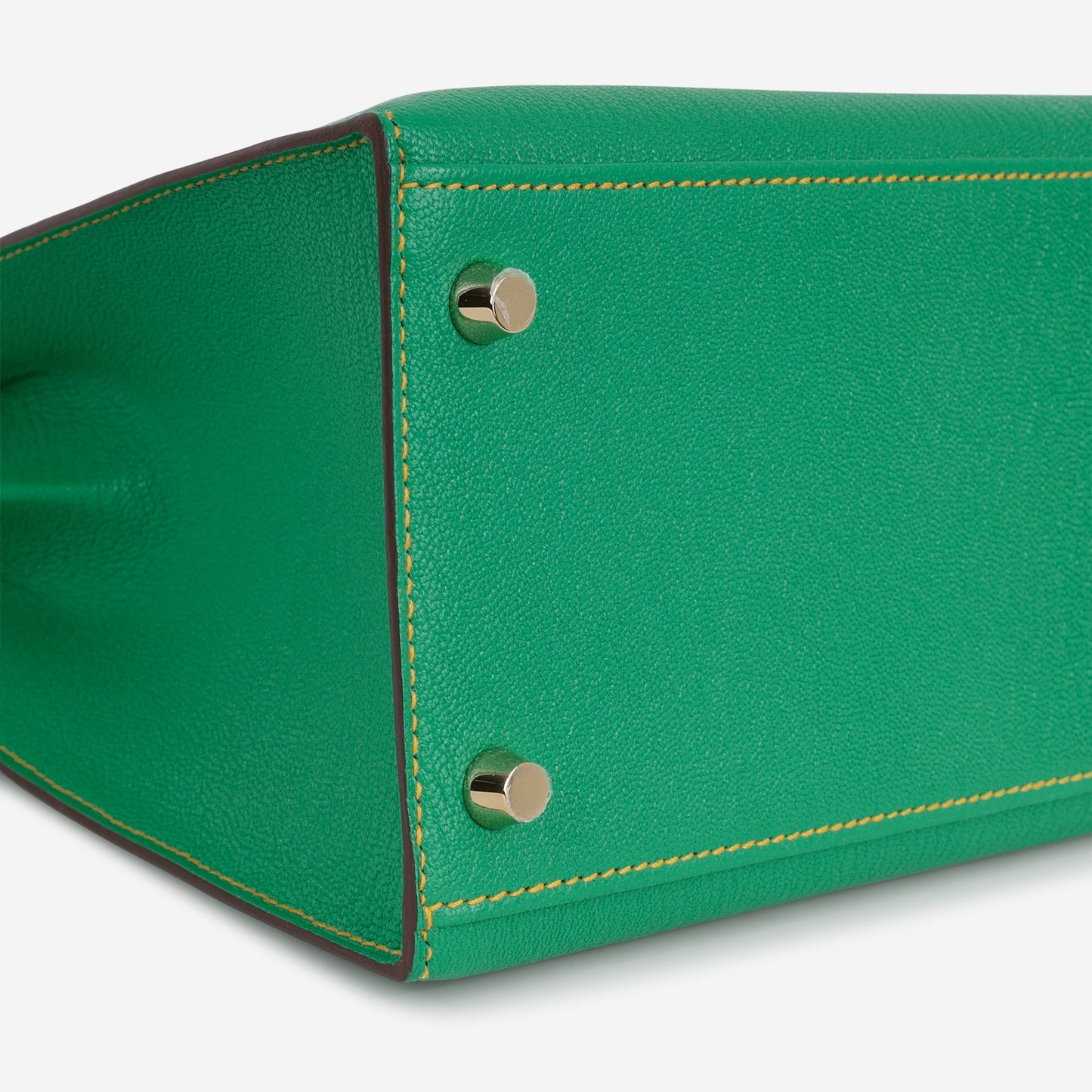 Hermès HSS Kelly 28 - Menthe Chevre / Jaune De Naples Interior | Brushed Gold Hardware