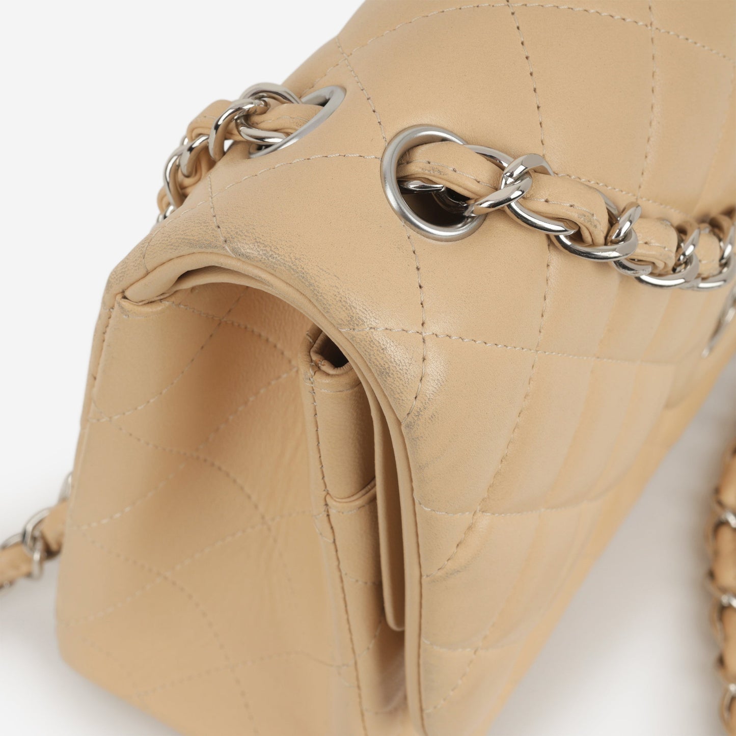 Chanel Classic Jumbo Double Flap - Beige Lambskin | Silver Hardware
