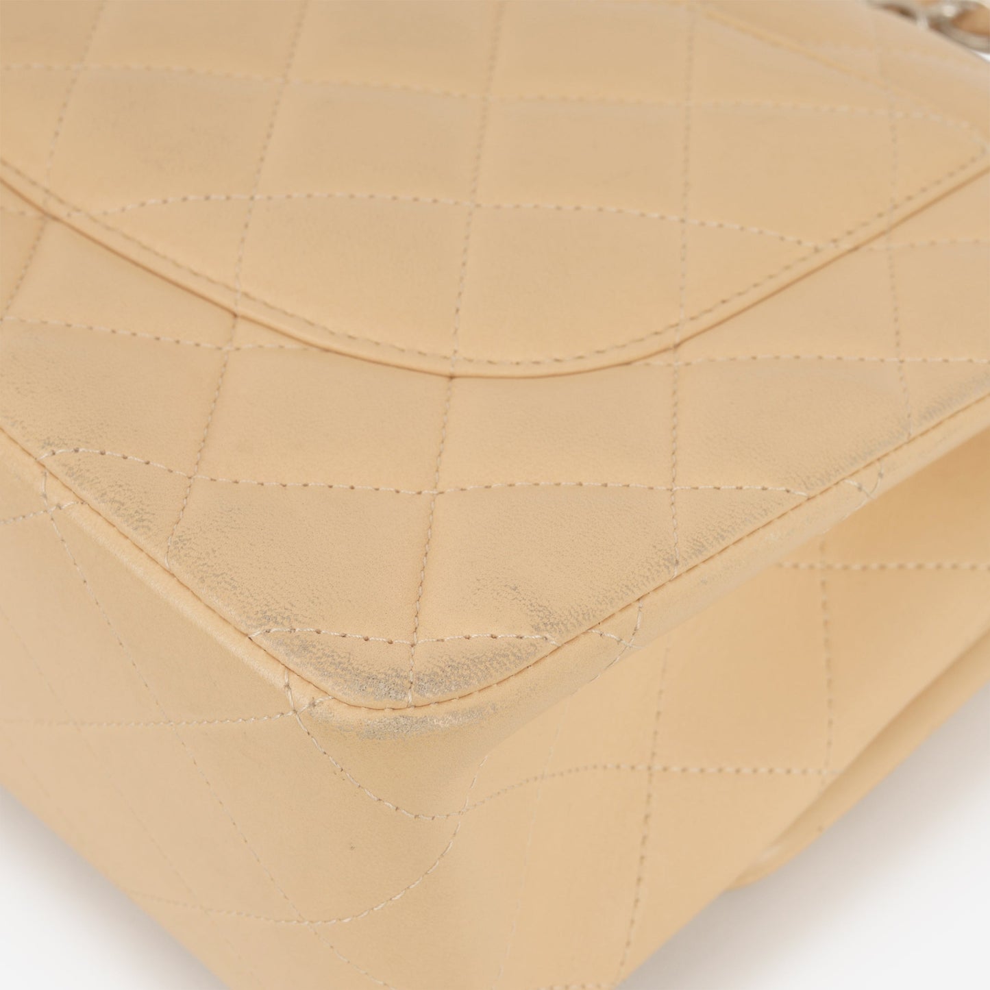 Chanel Classic Jumbo Double Flap - Beige Lambskin | Silver Hardware