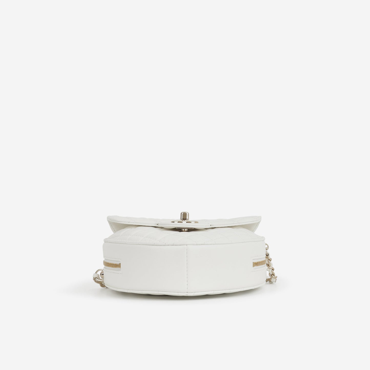 Chanel Large Heart Bag - White Lambskin | Champagne Gold Hardware
