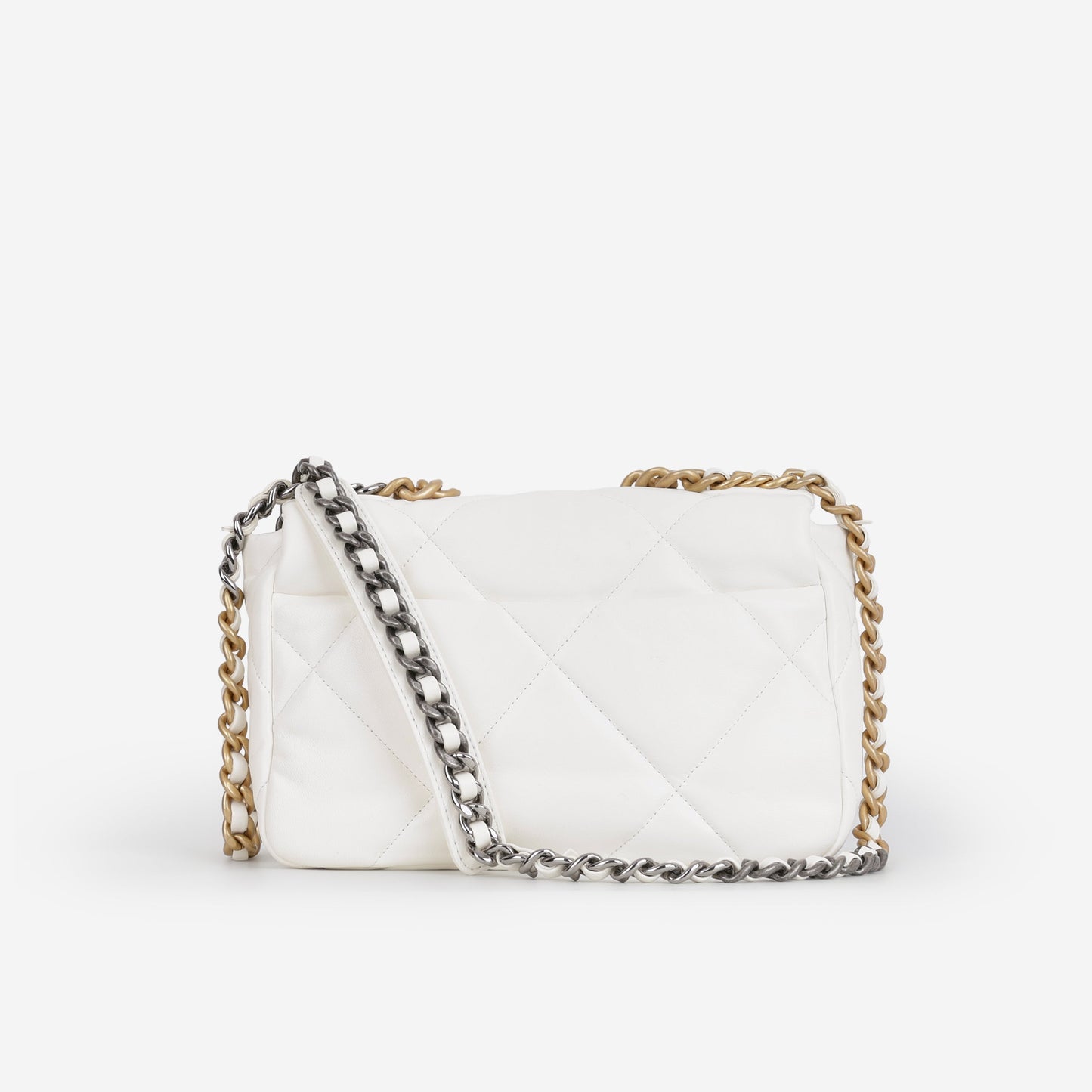Chanel Small 19 Flap - White Lambskin | Gold Hardware