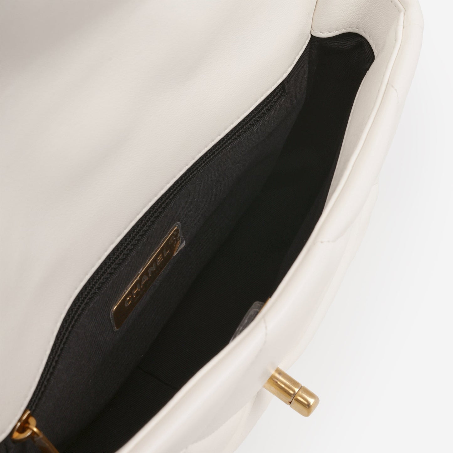 Chanel Small 19 Flap - White Lambskin | Gold Hardware