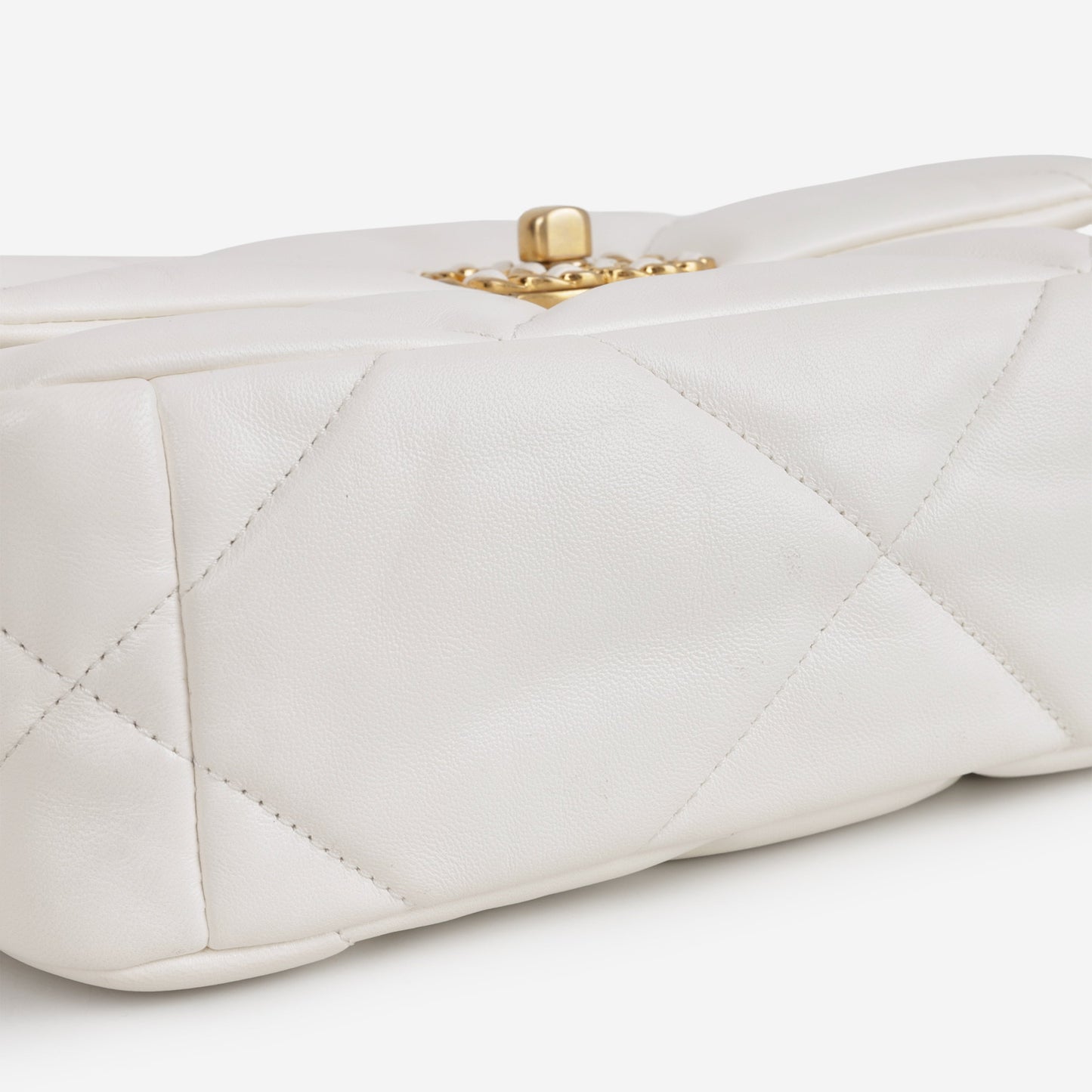 Chanel Small 19 Flap - White Lambskin | Gold Hardware