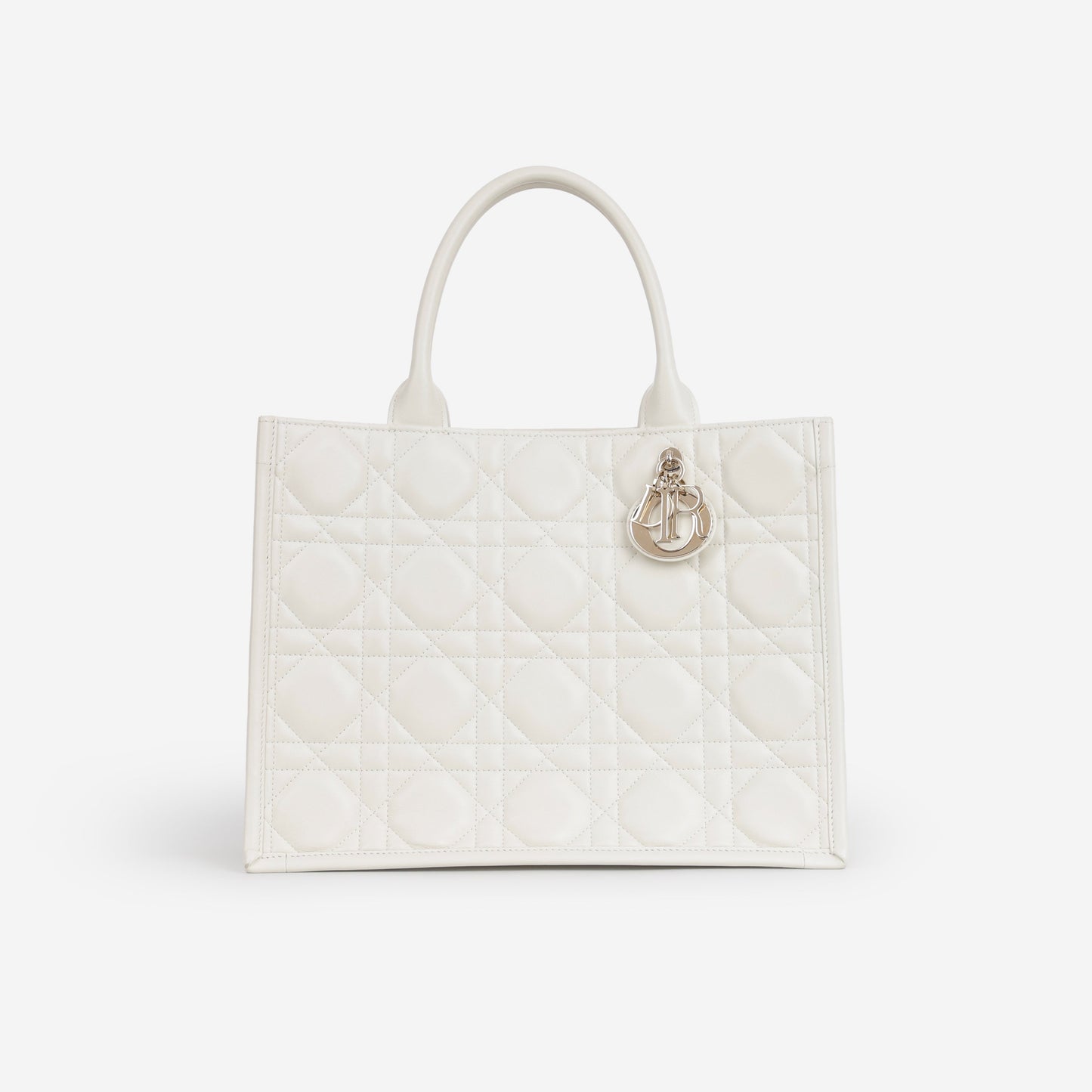 Dior Medium Book Tote - Latte Cannage Calfskin | Champagne Gold Hardware