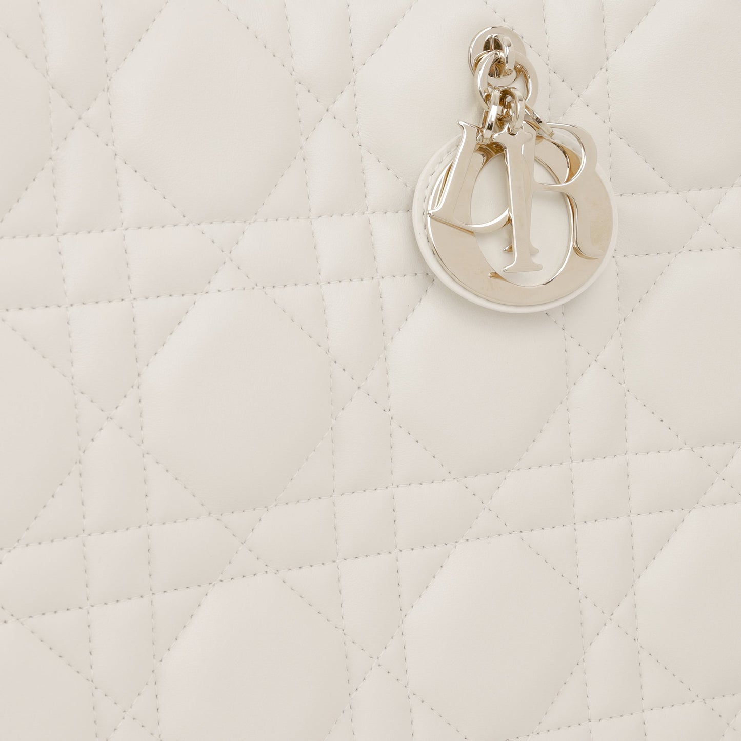Dior Medium Book Tote - Latte Cannage Calfskin | Champagne Gold Hardware