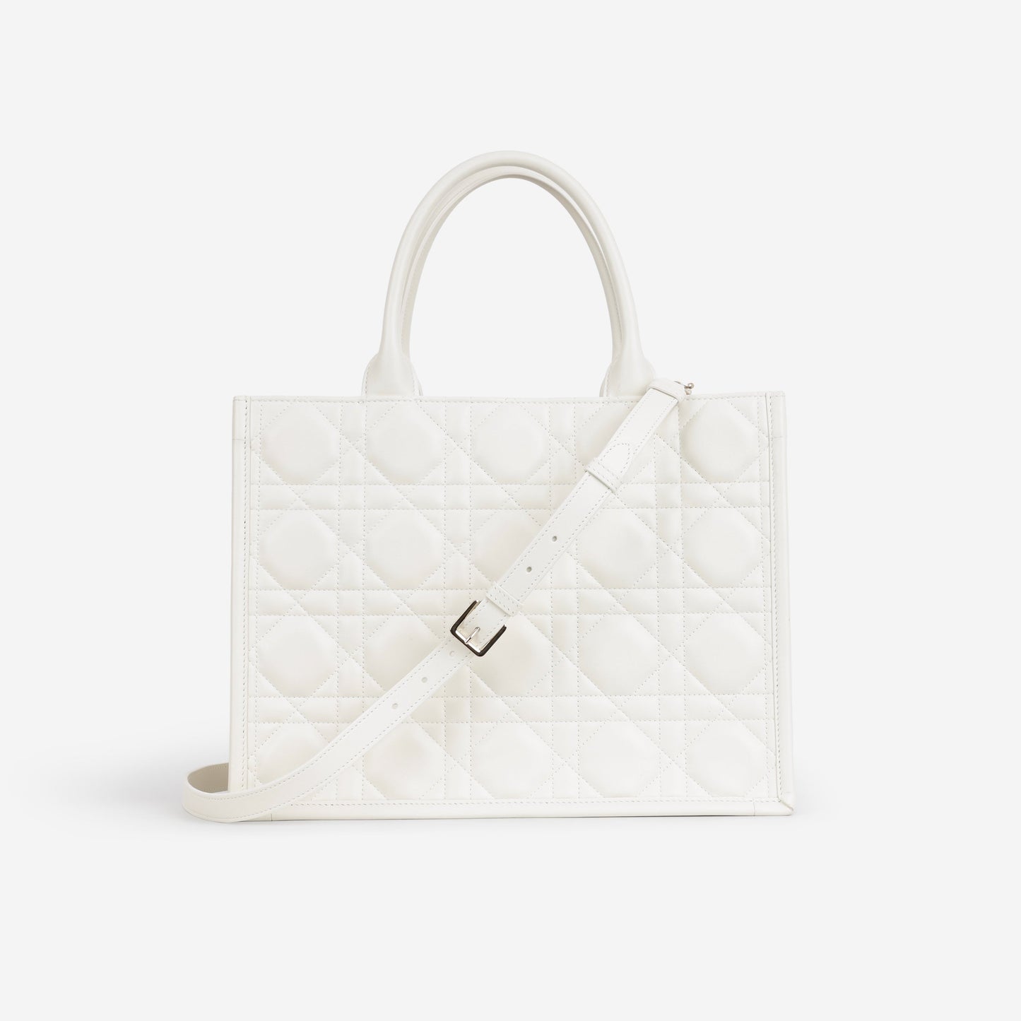 Dior Medium Book Tote - Latte Cannage Calfskin | Champagne Gold Hardware