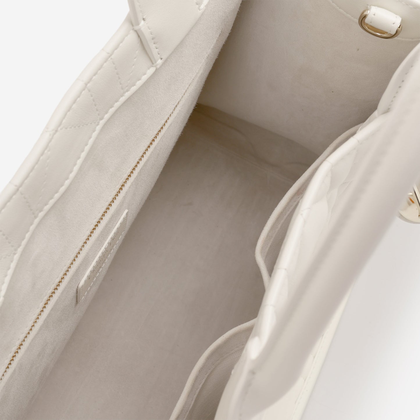 Dior Medium Book Tote - Latte Cannage Calfskin | Champagne Gold Hardware