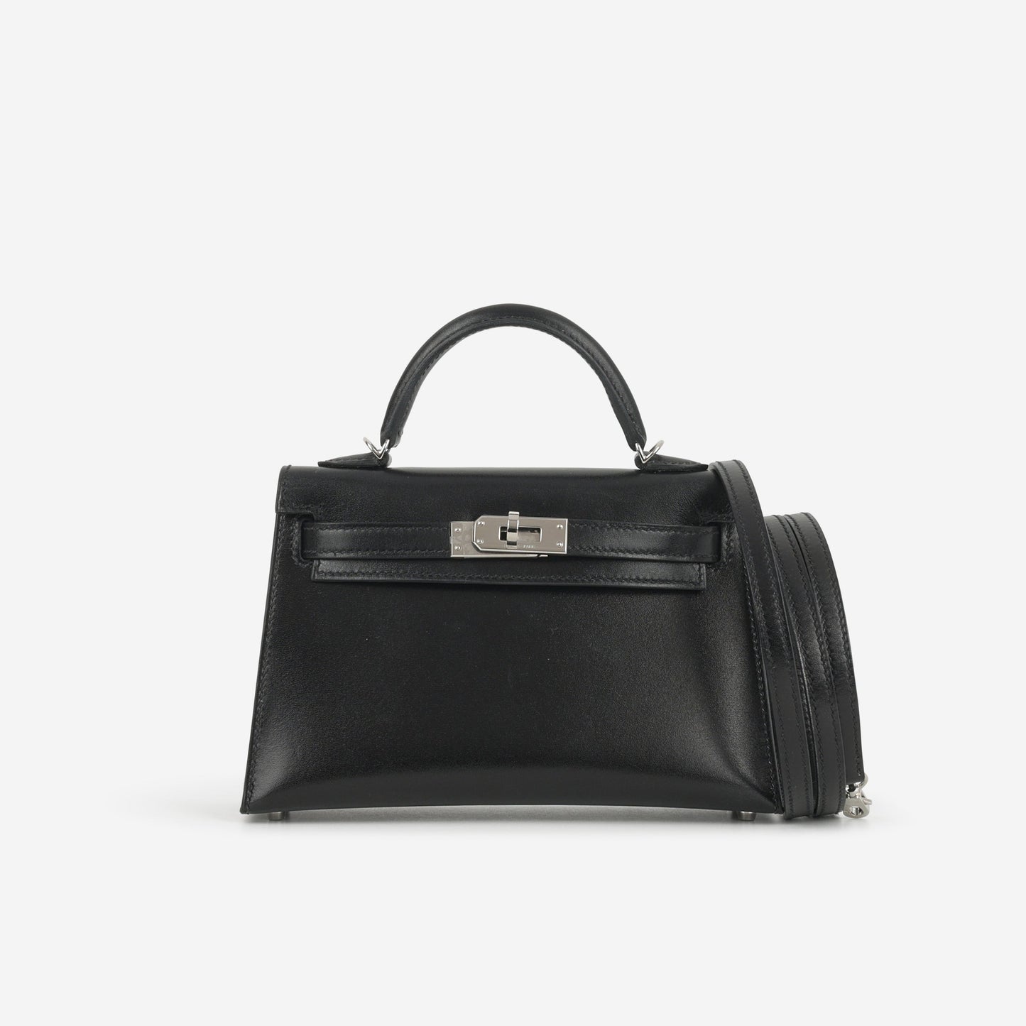 Hermès Mini Kelly - Black Box Calf | Palladium Hardware