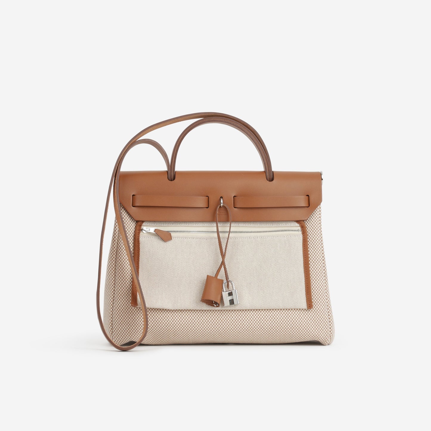 Hermès Herbag 31 - Ecru Viking Criss Toile Canvas / Naturel Sable Hunter | Palladium Hardware