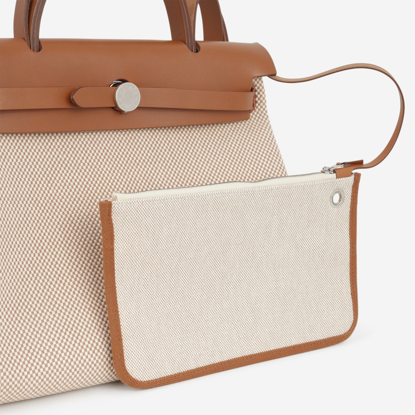 Hermès Herbag 31 - Ecru Viking Criss Toile Canvas / Naturel Sable Hunter | Palladium Hardware