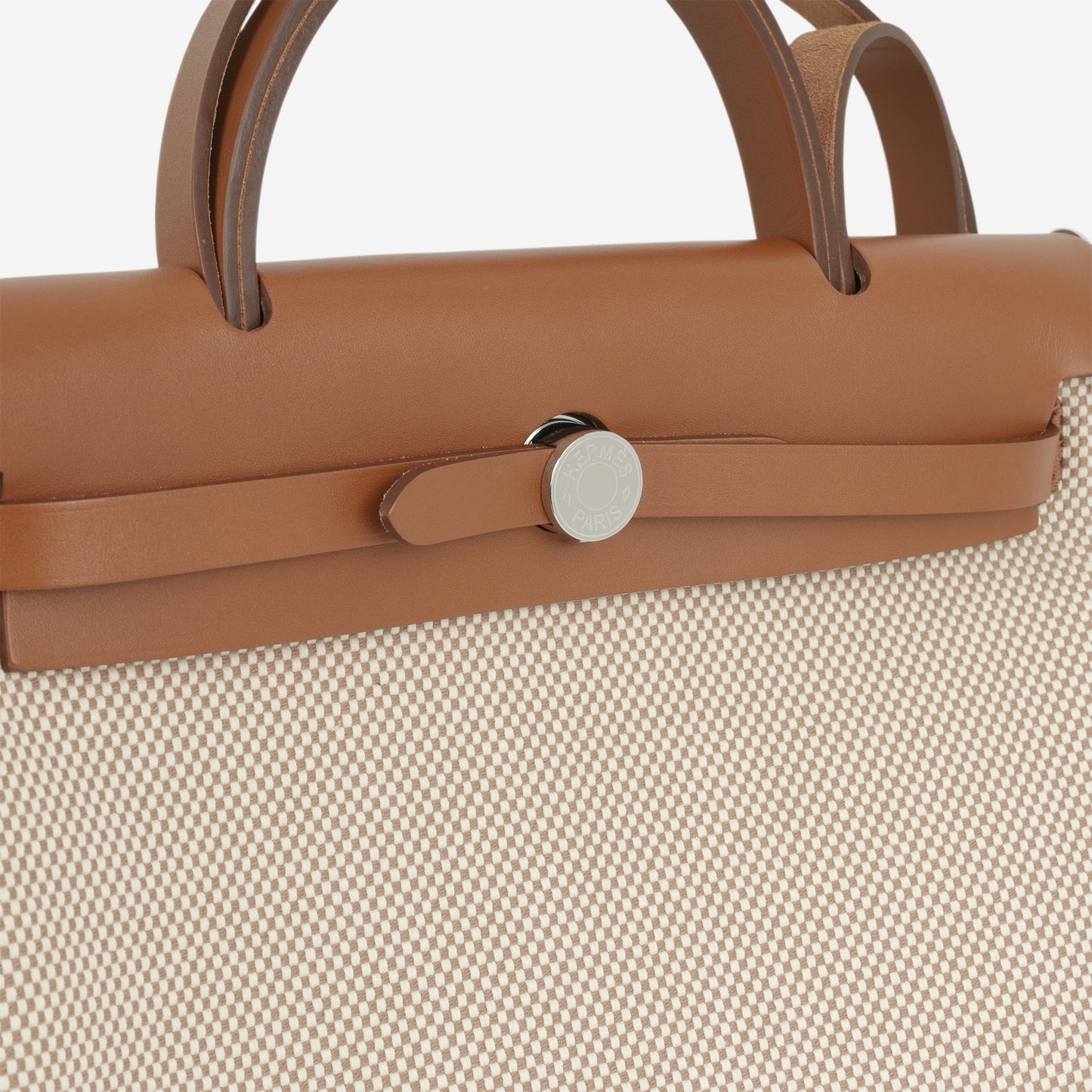 Hermès Herbag 31 - Ecru Viking Criss Toile Canvas / Naturel Sable Hunter | Palladium Hardware