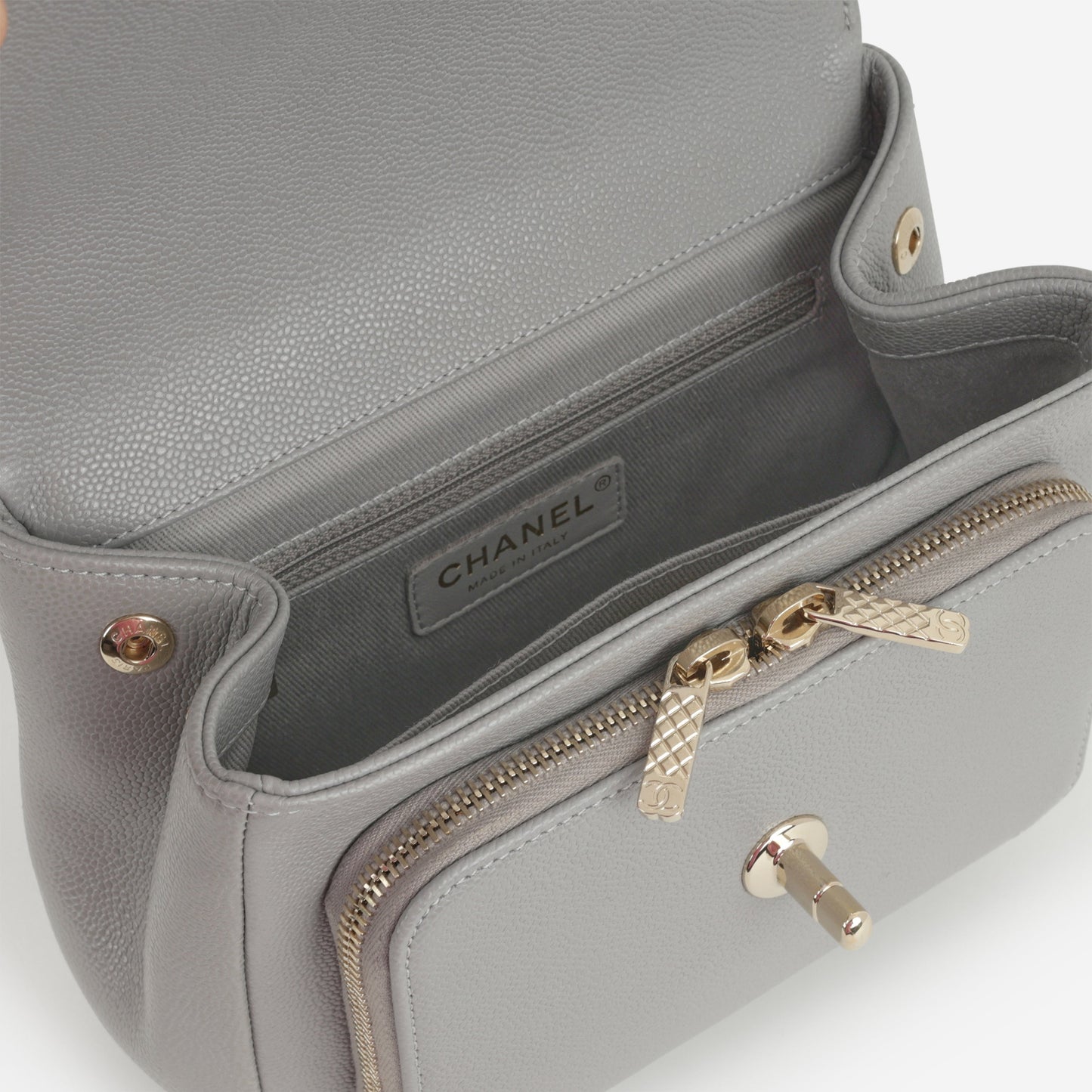 Chanel Small Business Affinity - Grey Caviar | Champagne Gold Hardware