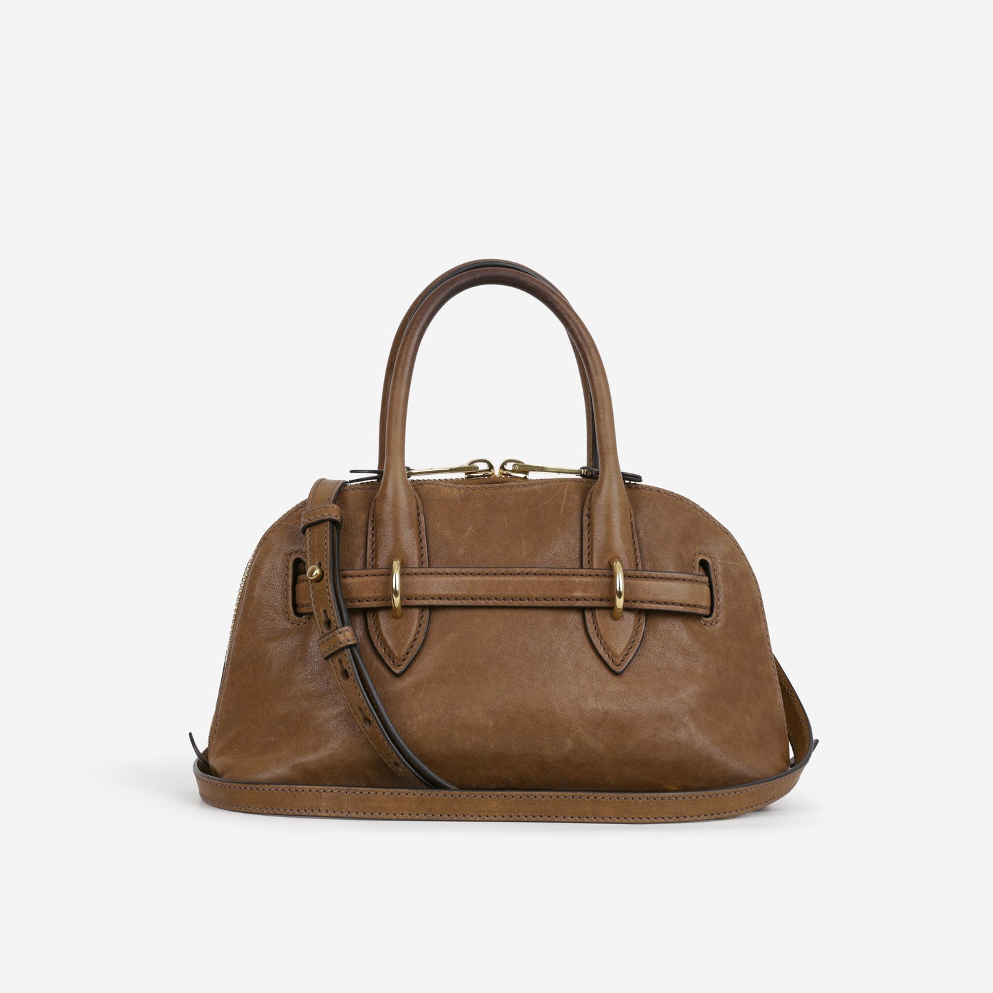 Miu Miu Small Aventure Top Handle - Oak Nappa Leather | Antique Gold Hardware
