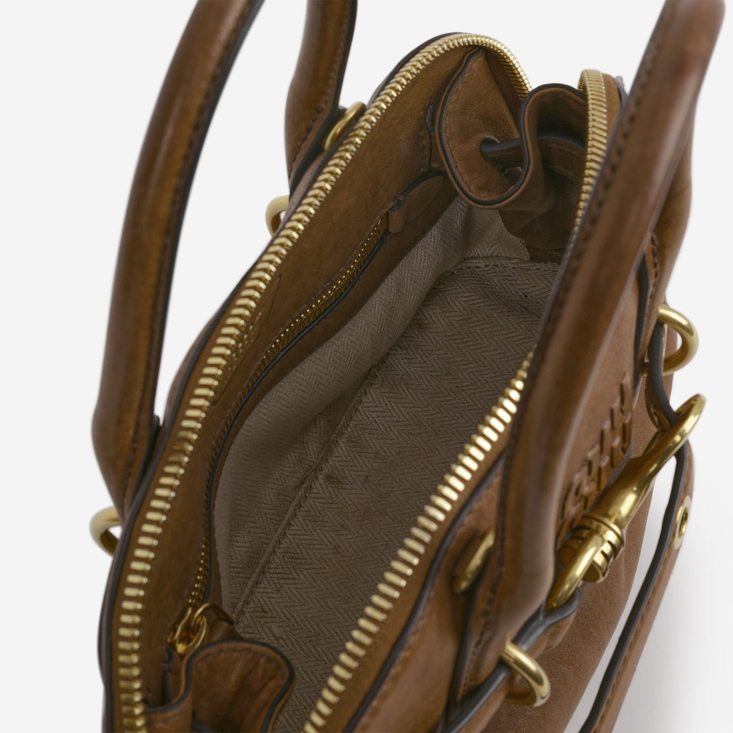 Miu Miu Small Aventure Top Handle - Oak Nappa Leather | Antique Gold Hardware