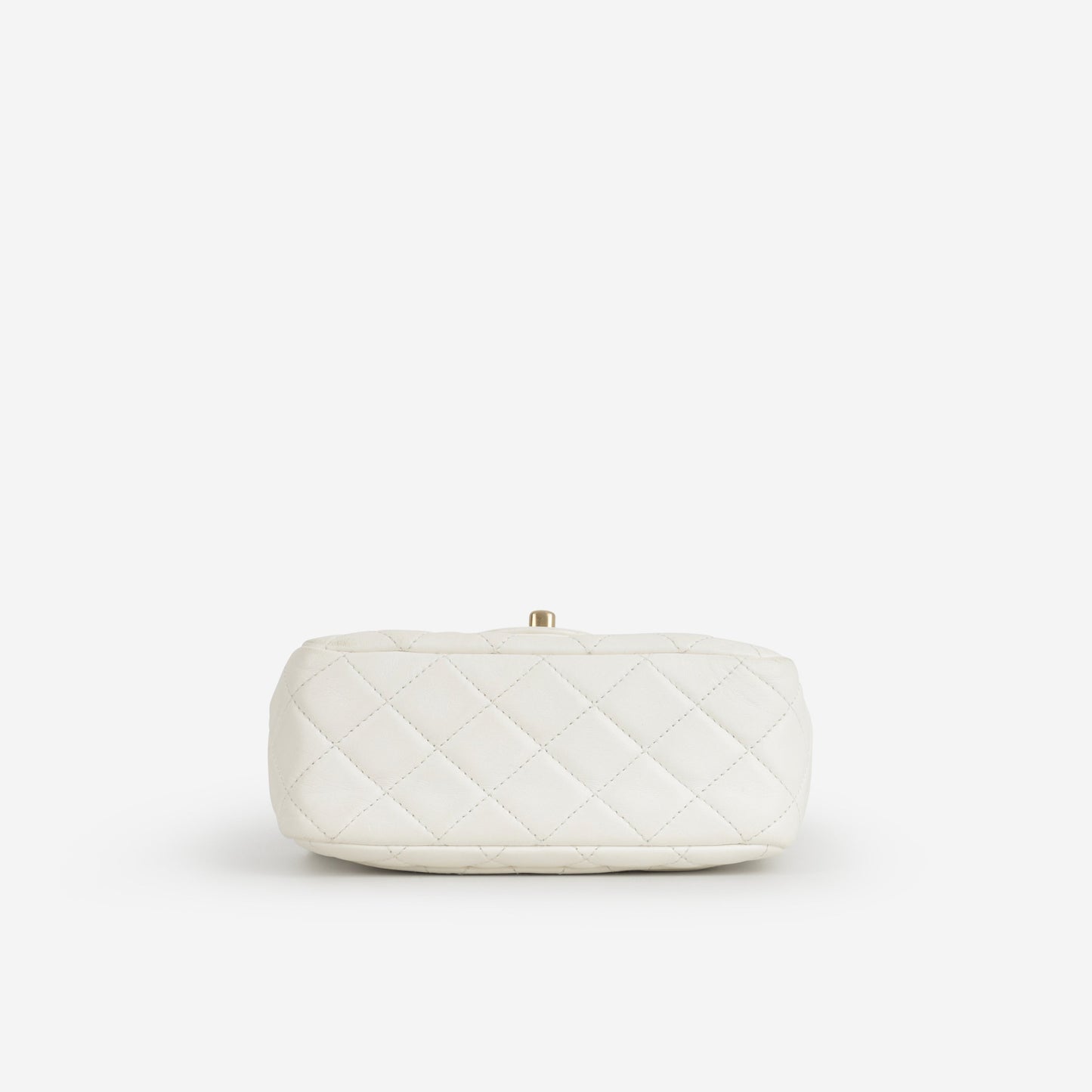 Chanel Mini Flap Square Pearl Crush - White Lambskin | Gold Hardware