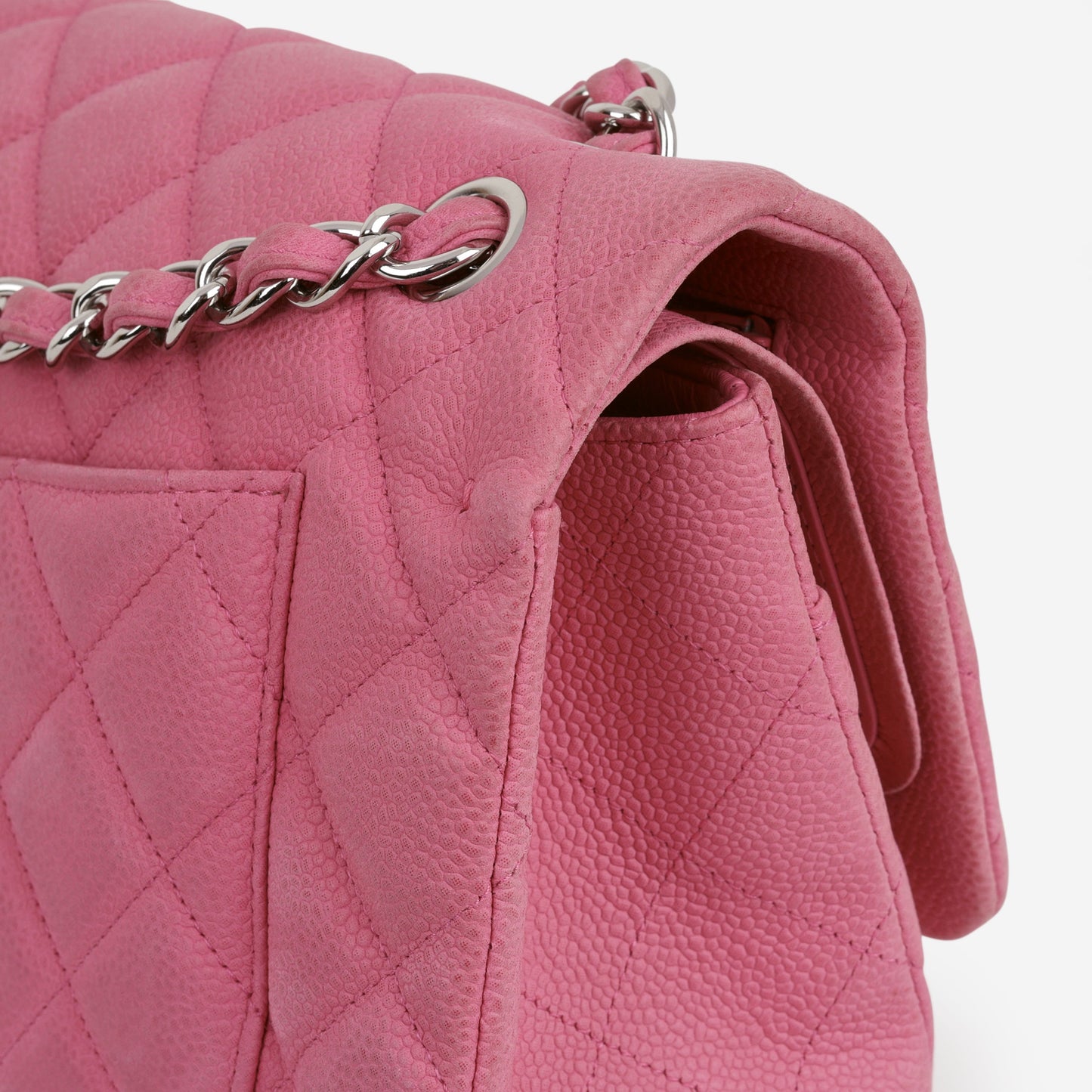 Chanel Classic Jumbo Double Flap - Pink Matte Caviar | Silver Hardware