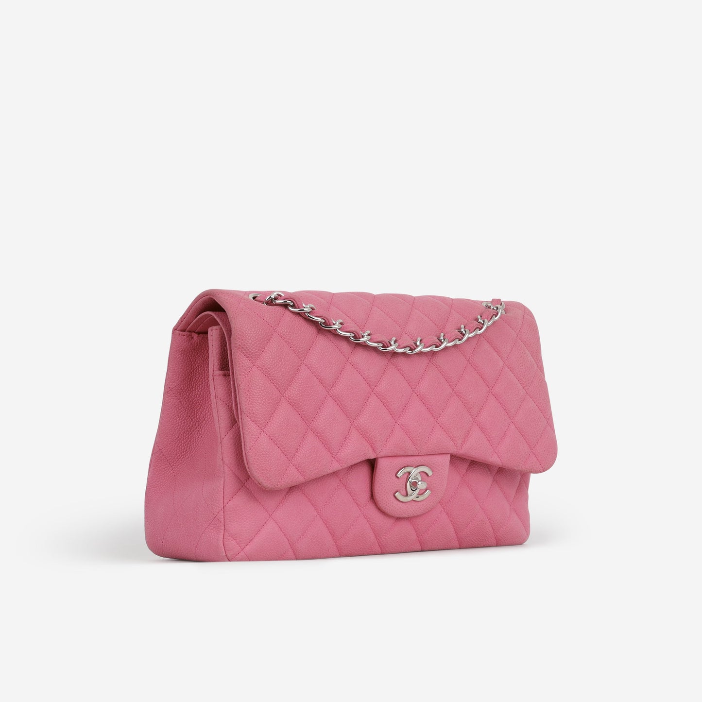 Chanel Classic Jumbo Double Flap - Pink Matte Caviar | Silver Hardware