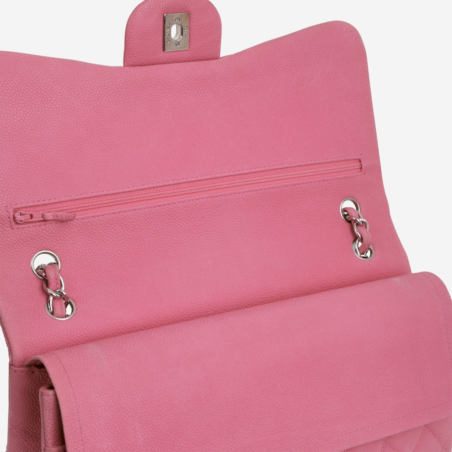 Chanel Classic Jumbo Double Flap - Pink Matte Caviar | Silver Hardware