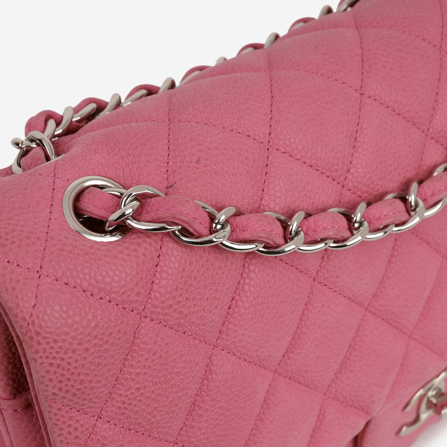 Chanel Classic Jumbo Double Flap - Pink Matte Caviar | Silver Hardware