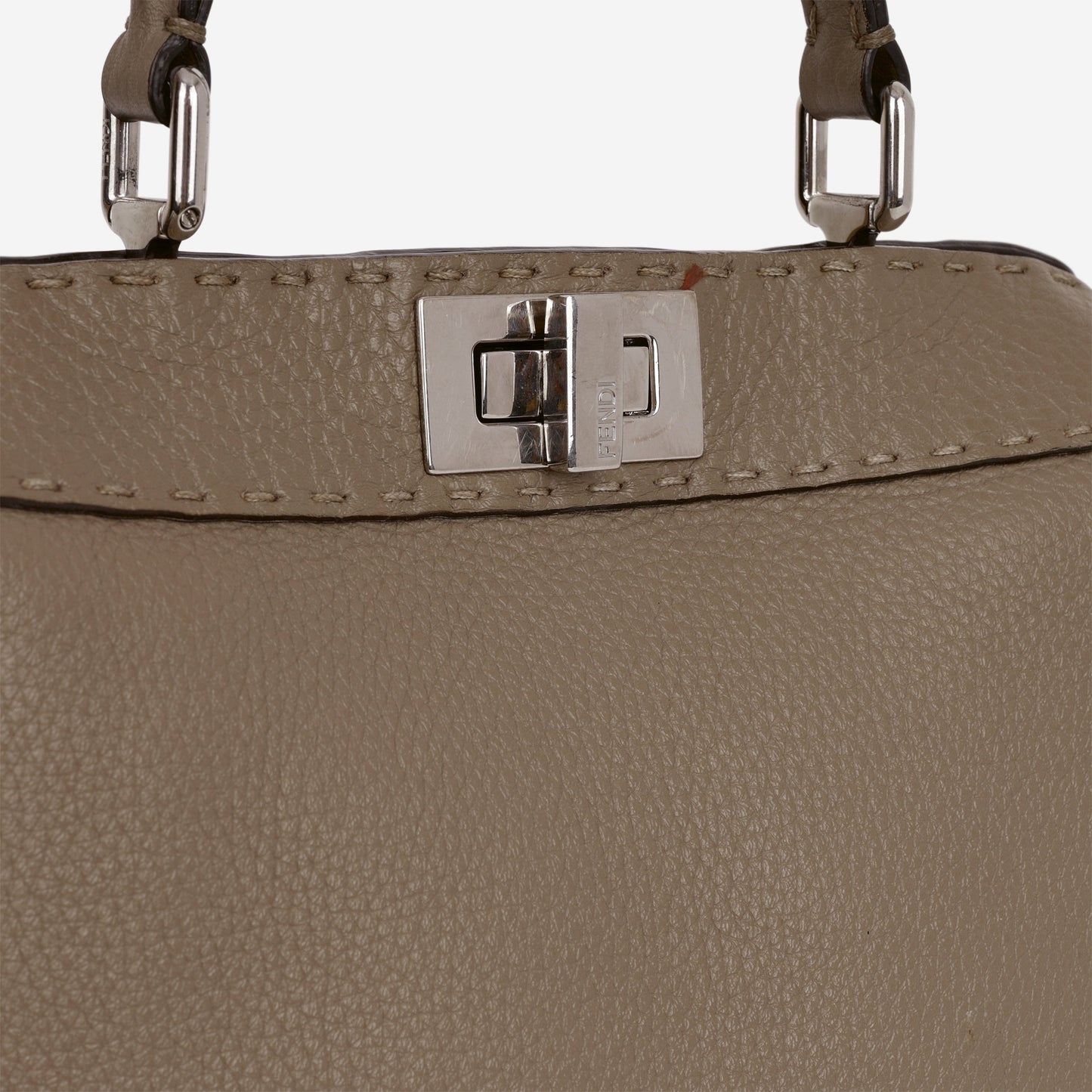 Fendi Small Peekaboo ISeeU - Taupe Taurillon | Silver Hardware