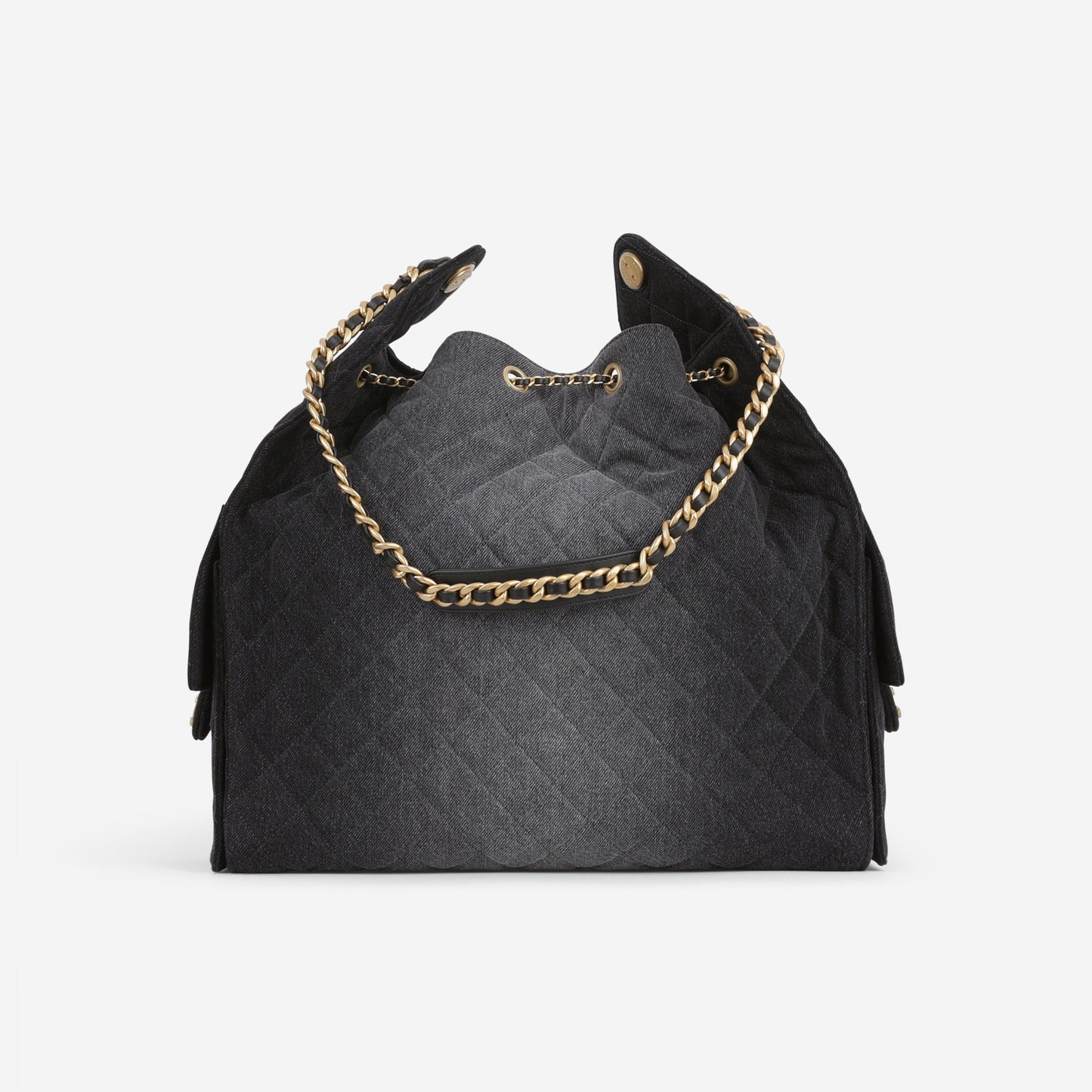 Chanel Large 25 Hobo Bag - Black Denim | Gold Hardware