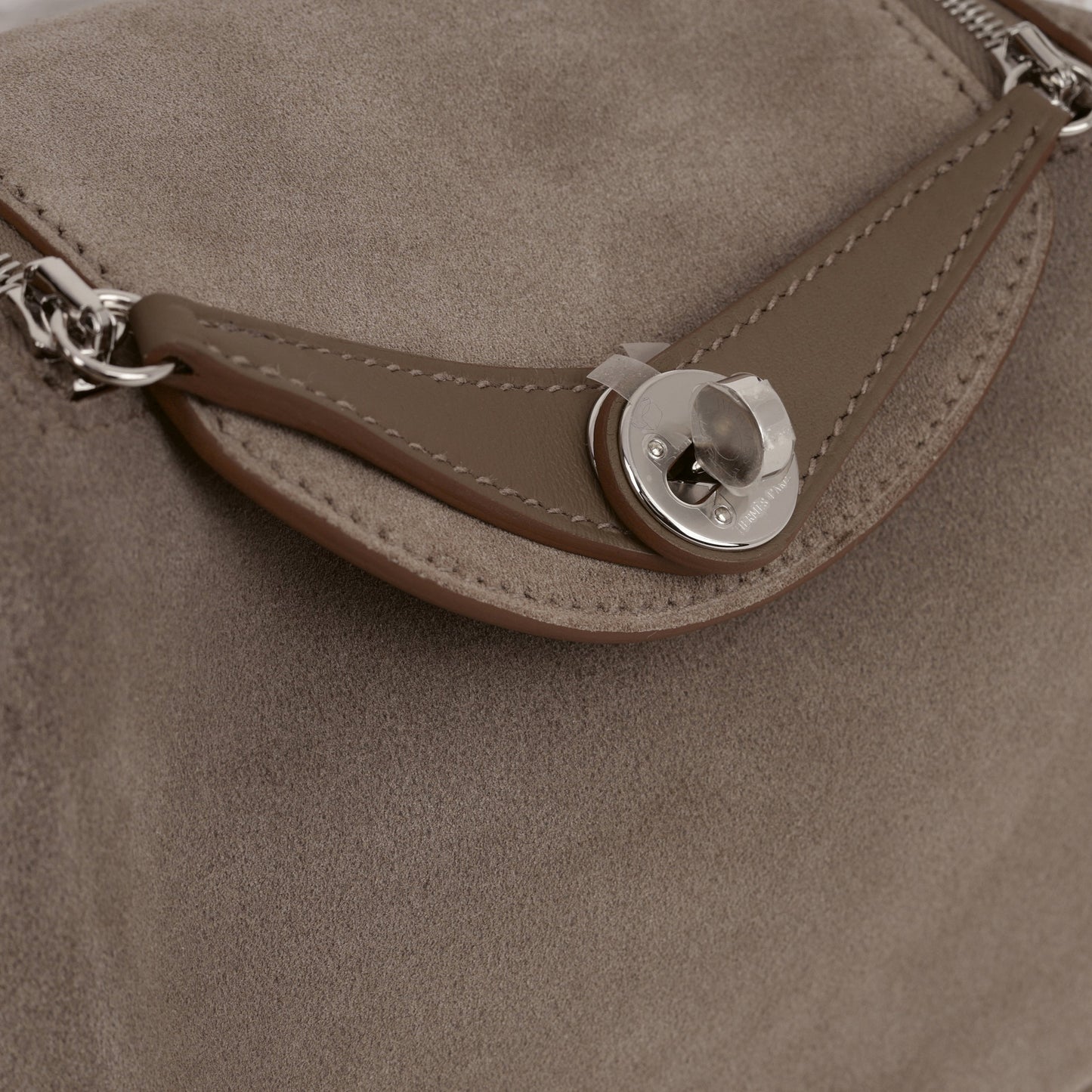 Hermès Mini Lindy - Gris Caillou / Etoupe Swift | Palladium Hardware