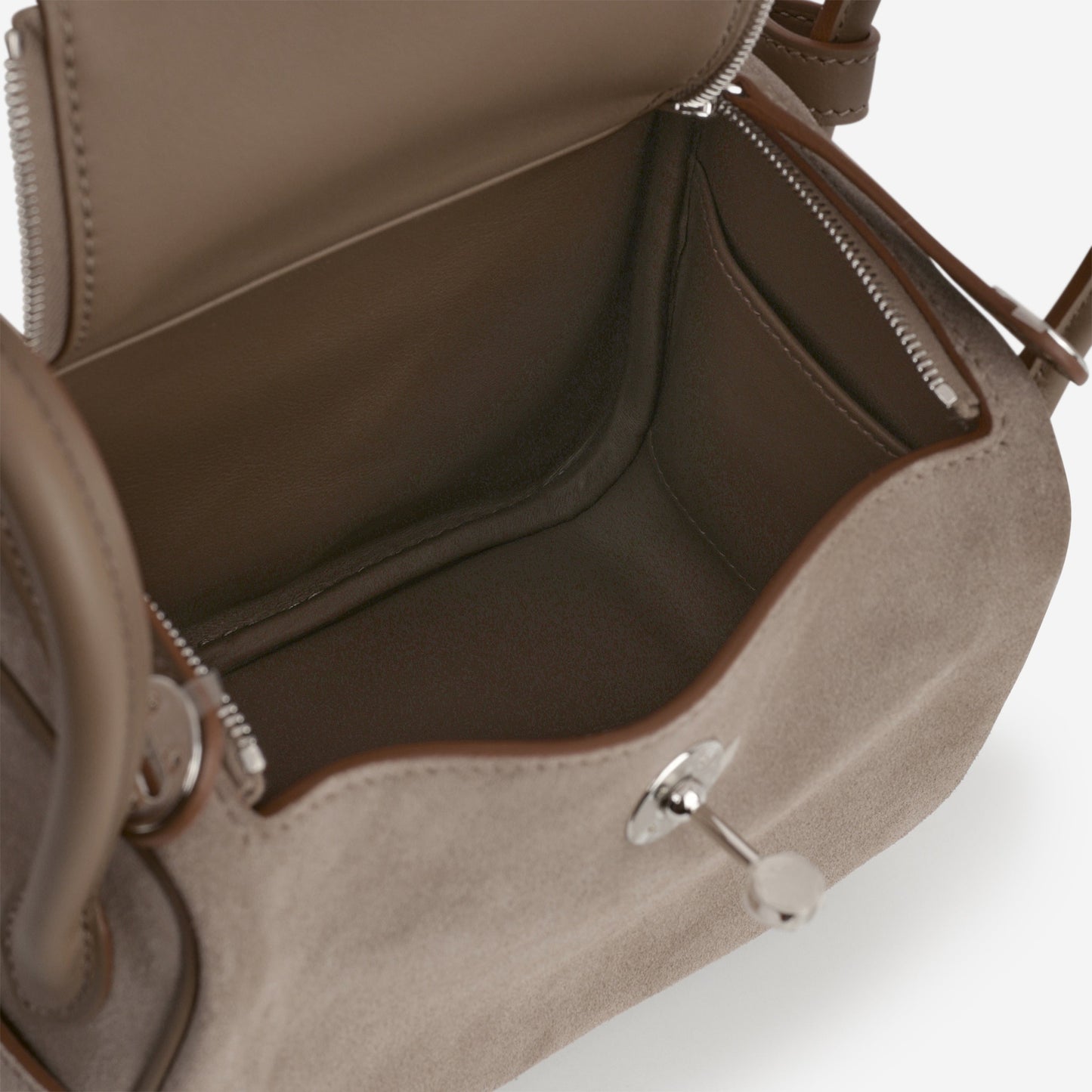 Hermès Mini Lindy - Gris Caillou / Etoupe Swift | Palladium Hardware