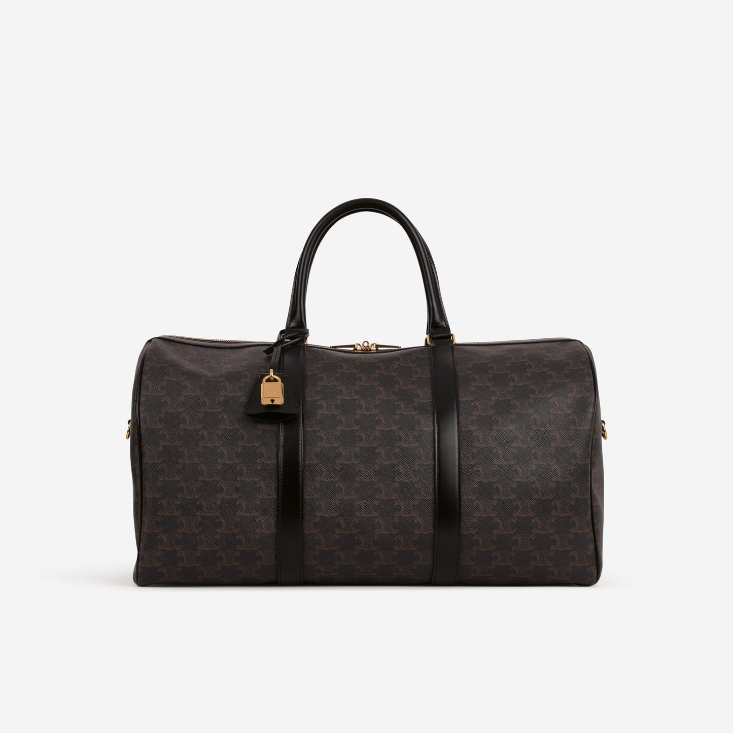 Celine Boston Travel Bag - Triomphe Canvas / Calfskin | Gold Hardware