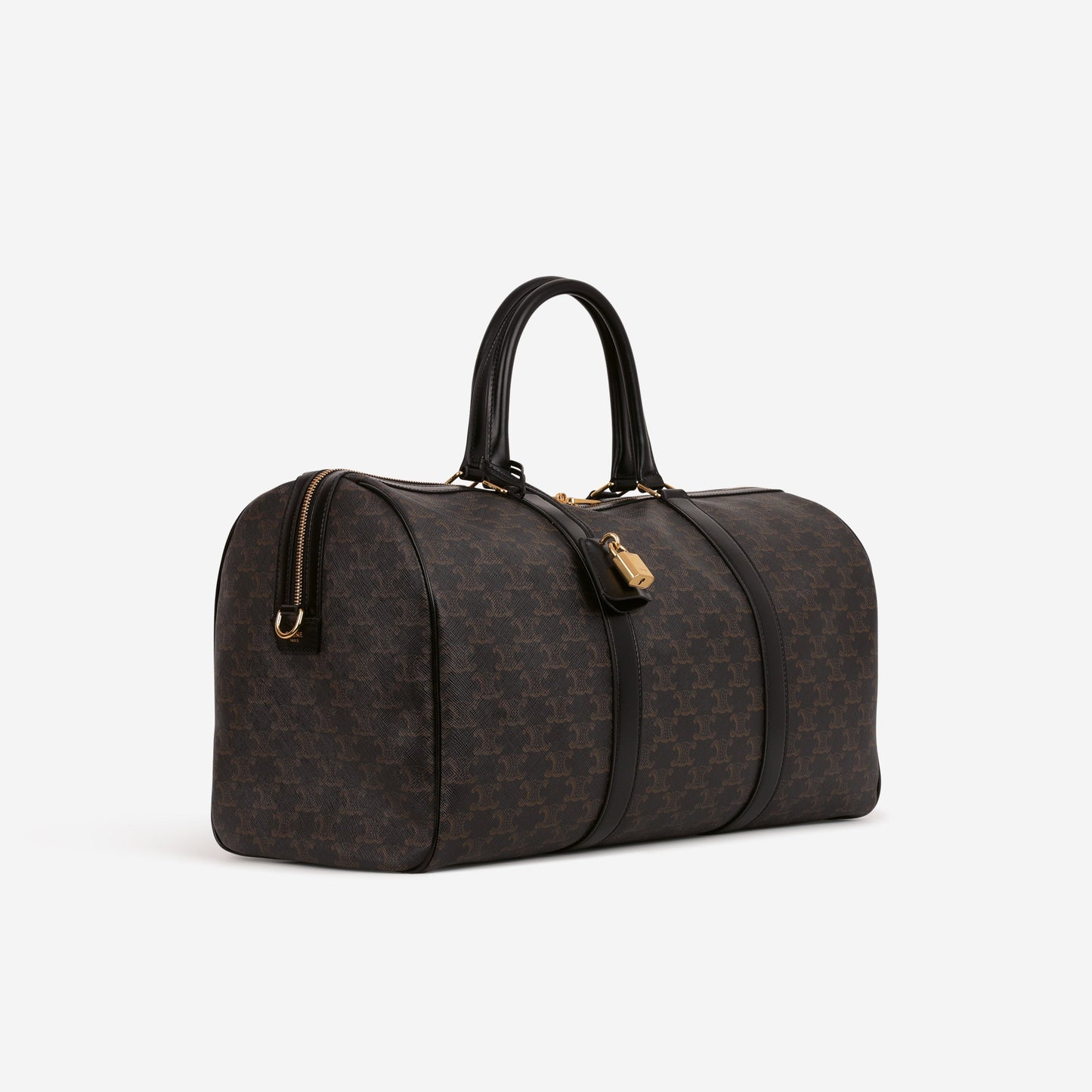 Celine Boston Travel Bag - Triomphe Canvas / Calfskin | Gold Hardware