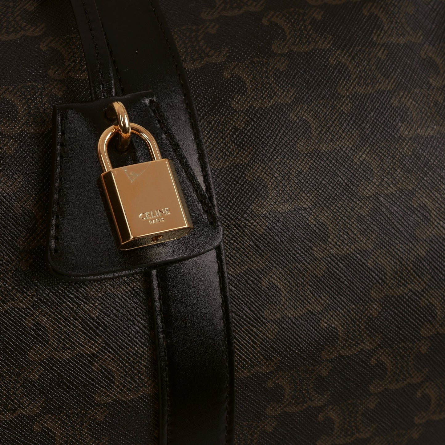 Celine Boston Travel Bag - Triomphe Canvas / Calfskin | Gold Hardware