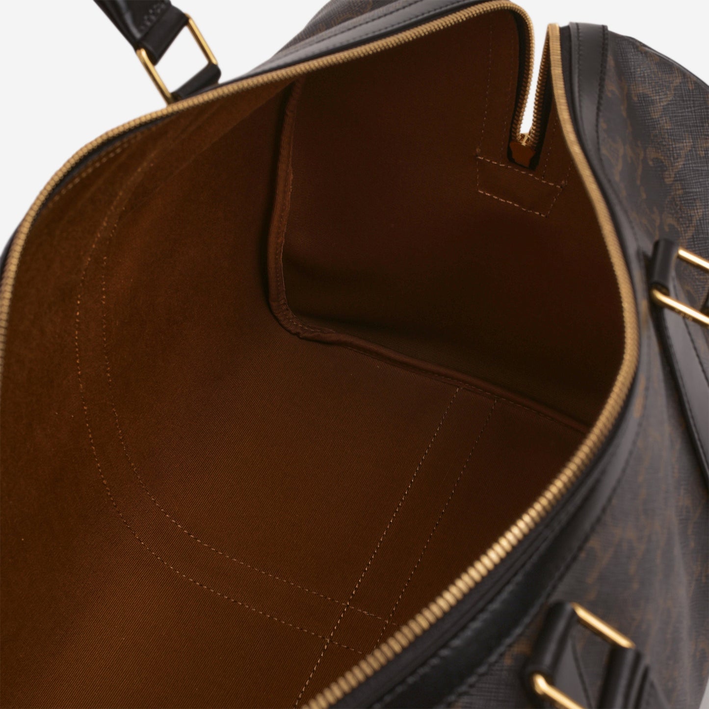Celine Boston Travel Bag - Triomphe Canvas / Calfskin | Gold Hardware