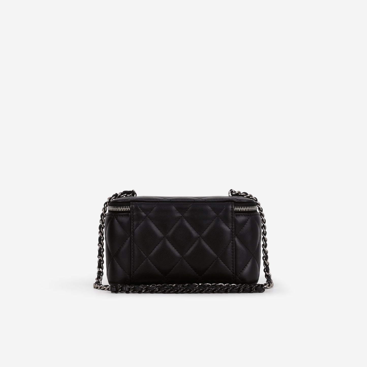 Chanel Small Vanity on Chain - Black Lambskin | Silver Hardware