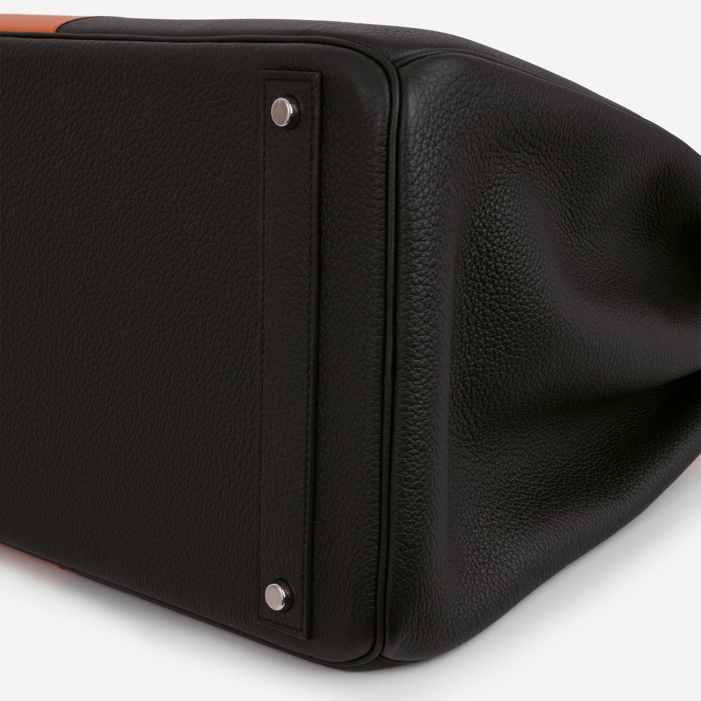 Hermès HAC 40 Casaque - Black & Orange H | Palladium Hardware