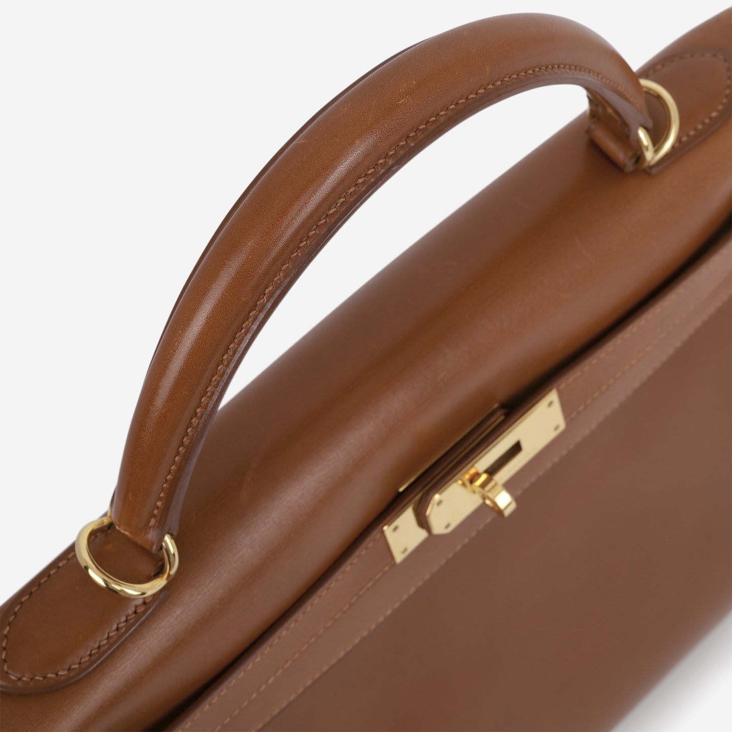 Hermès Vintage Kelly 32 Retourne - Noisette Box Calf | Gold Hardware
