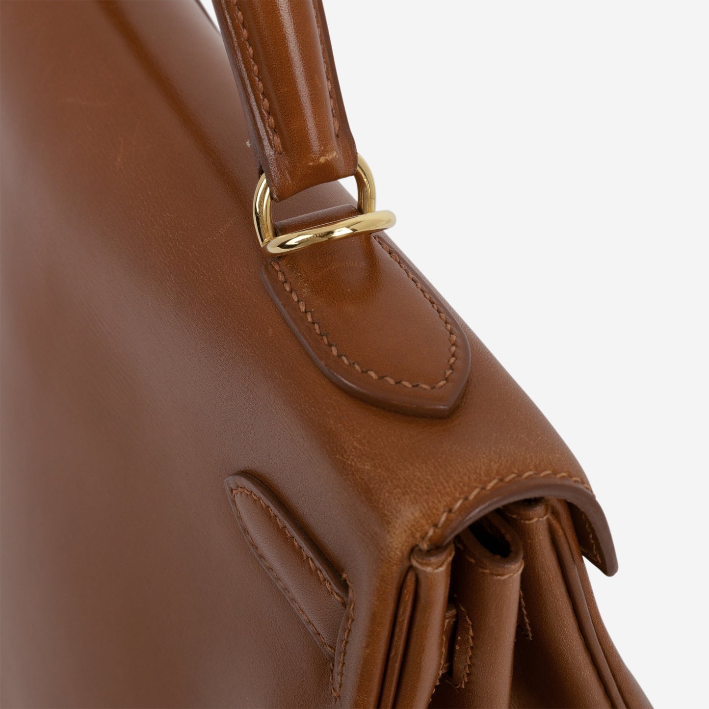 Hermès Vintage Kelly 32 Retourne - Noisette Box Calf | Gold Hardware