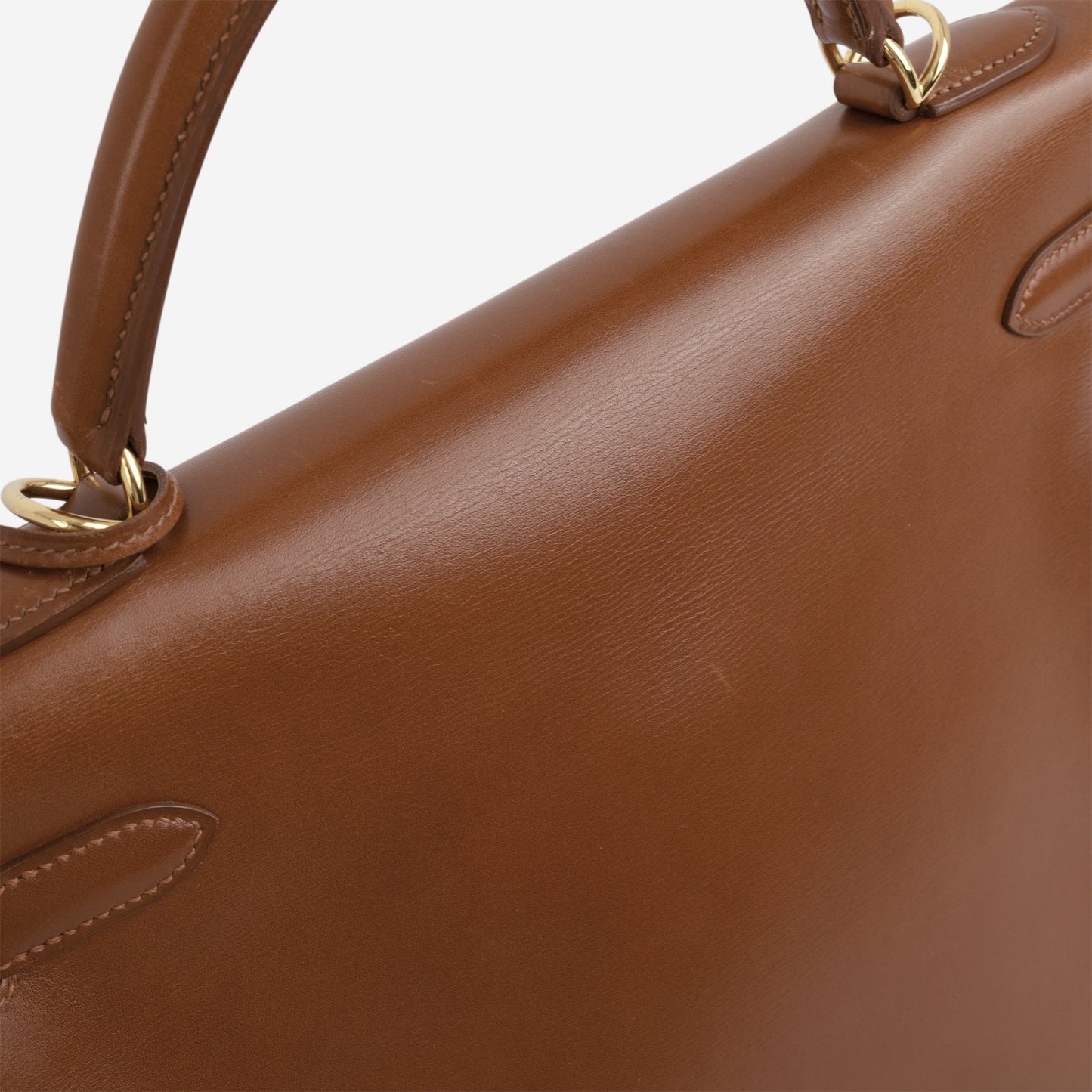 Hermès Vintage Kelly 32 Retourne - Noisette Box Calf | Gold Hardware