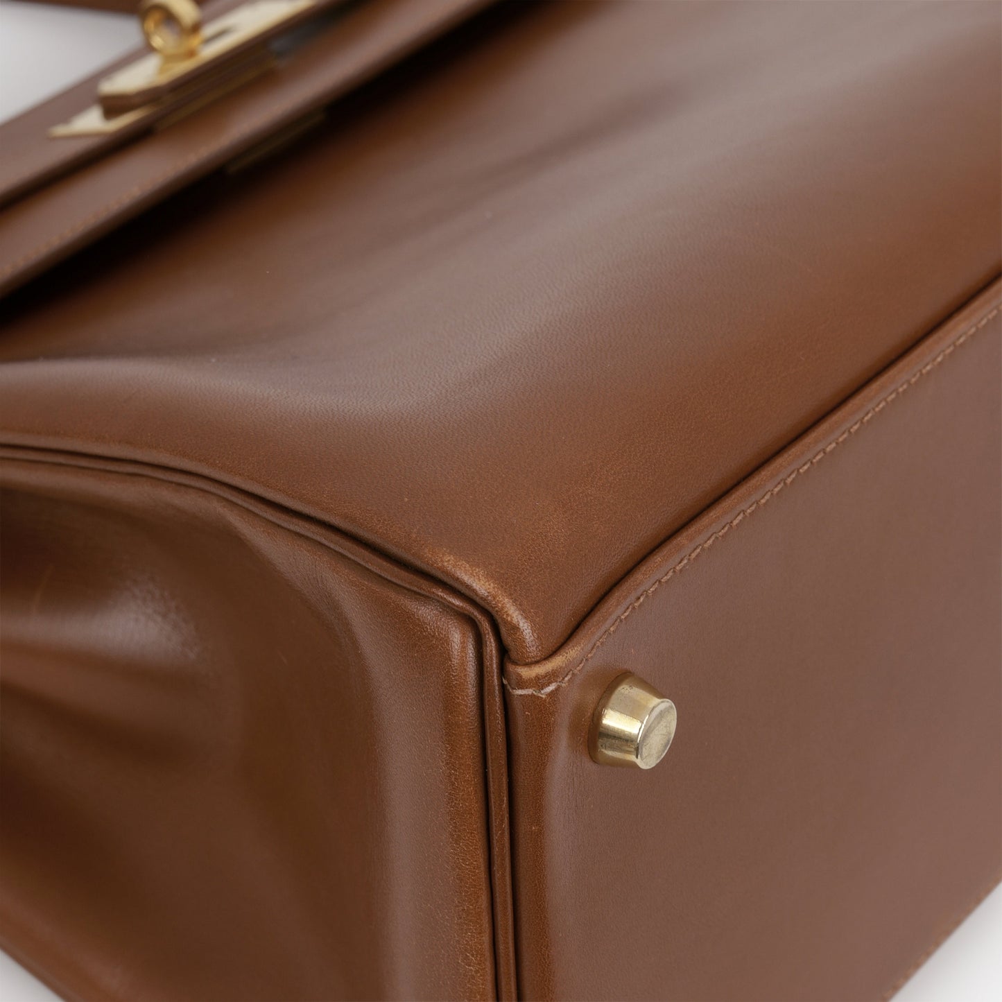 Hermès Vintage Kelly 32 Retourne - Noisette Box Calf | Gold Hardware