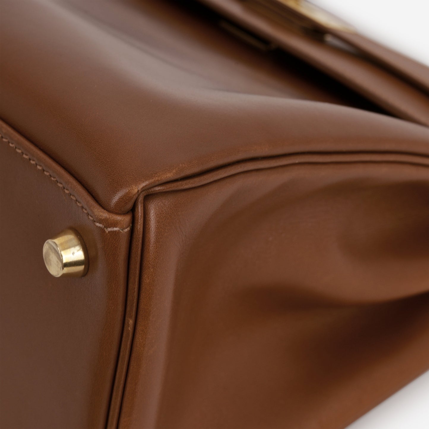 Hermès Vintage Kelly 32 Retourne - Noisette Box Calf | Gold Hardware