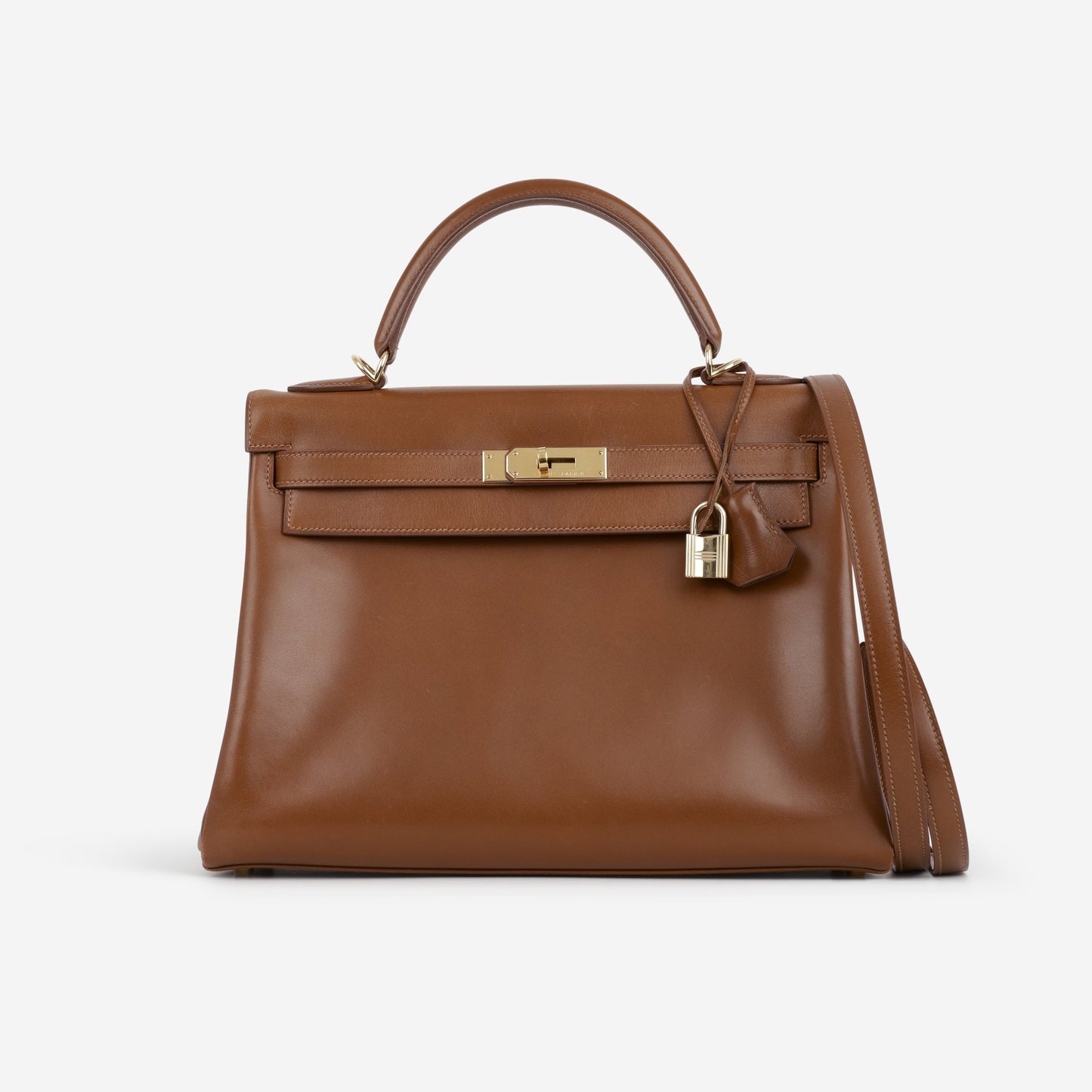 Hermès Vintage Kelly 32 Retourne - Noisette Box Calf | Gold Hardware