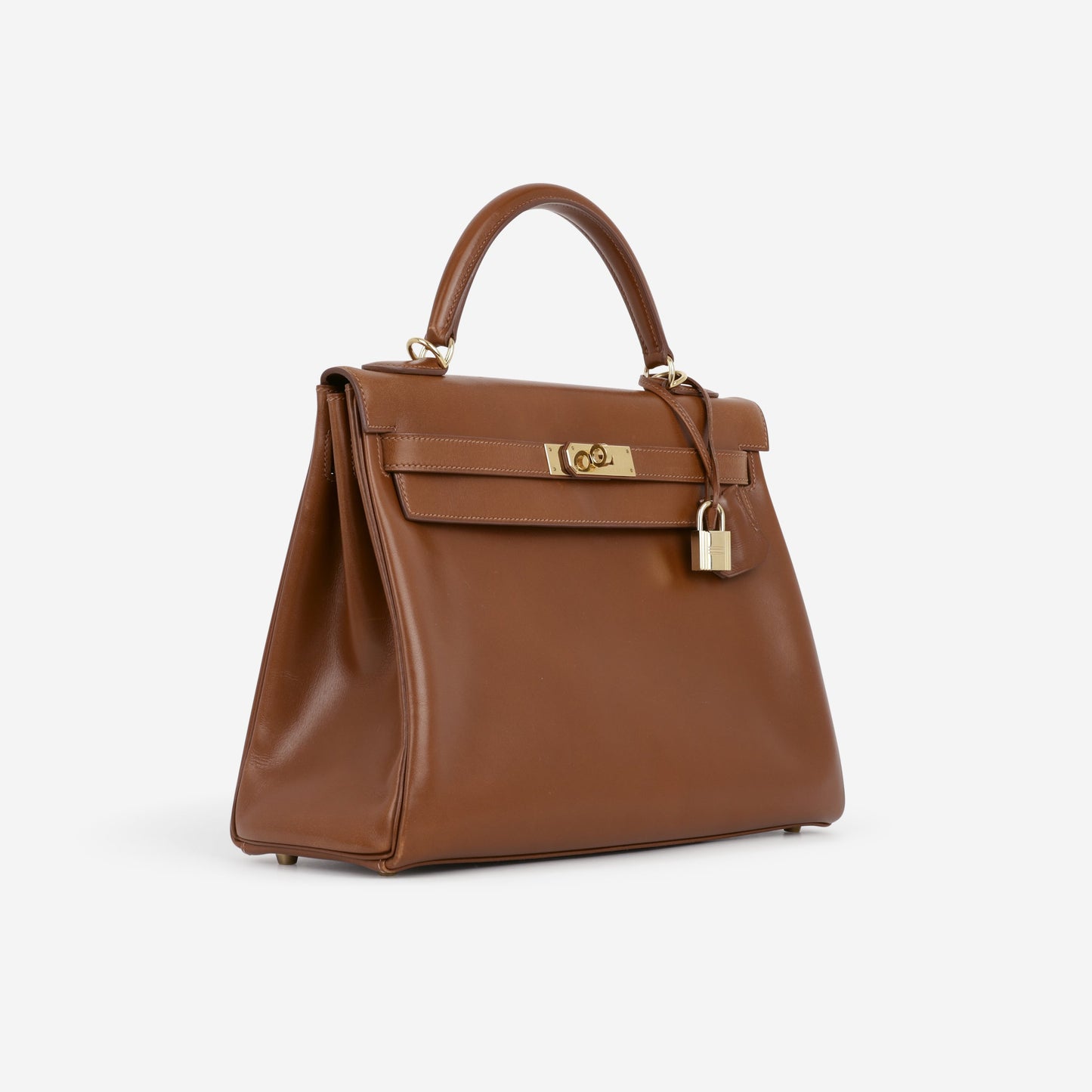 Hermès Vintage Kelly 32 Retourne - Noisette Box Calf | Gold Hardware