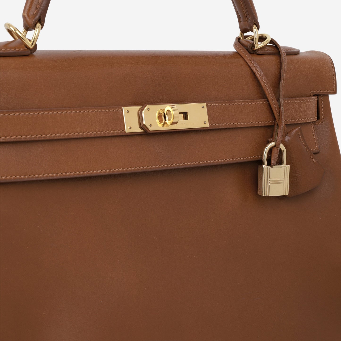 Hermès Vintage Kelly 32 Retourne - Noisette Box Calf | Gold Hardware