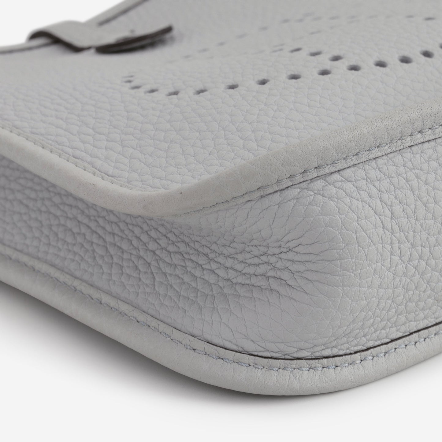 Hermès Mini Evelyne 16 - Blue Pale Clemence / Nata Strap | Palladium Hardware