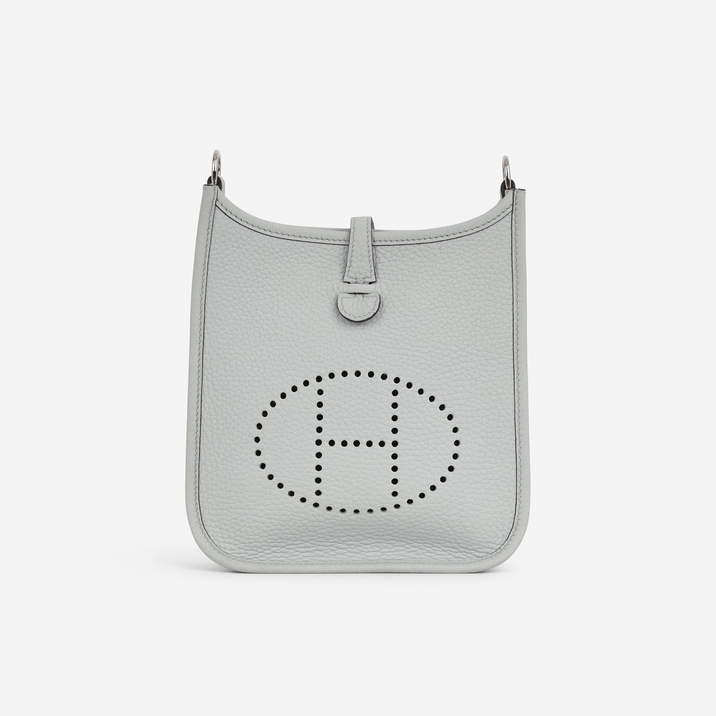 Hermès Mini Evelyne 16 - Blue Pale Clemence / Nata Strap | Palladium Hardware