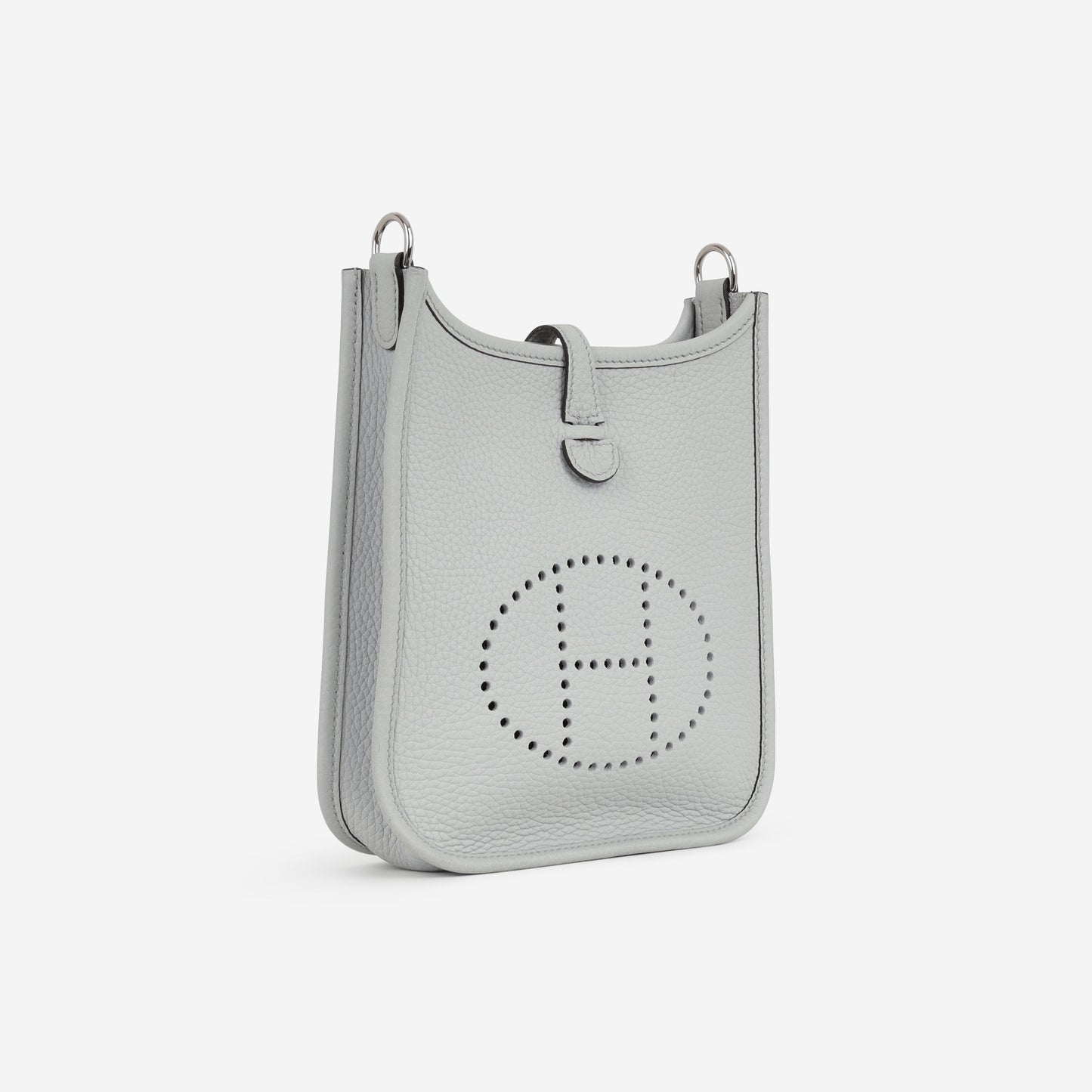 Hermès Mini Evelyne 16 - Blue Pale Clemence / Nata Strap | Palladium Hardware