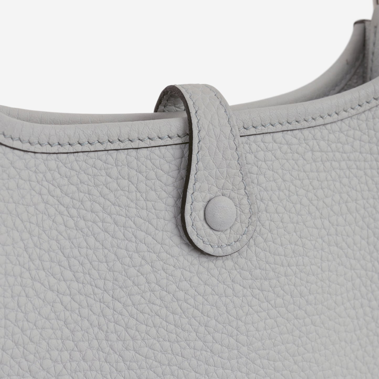 Hermès Mini Evelyne 16 - Blue Pale Clemence / Nata Strap | Palladium Hardware