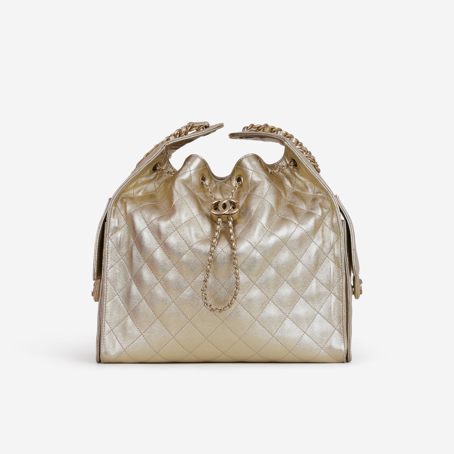 Chanel Medium 25 Hobo Bag - Champagne Gold Caviar | Gold Hardware
